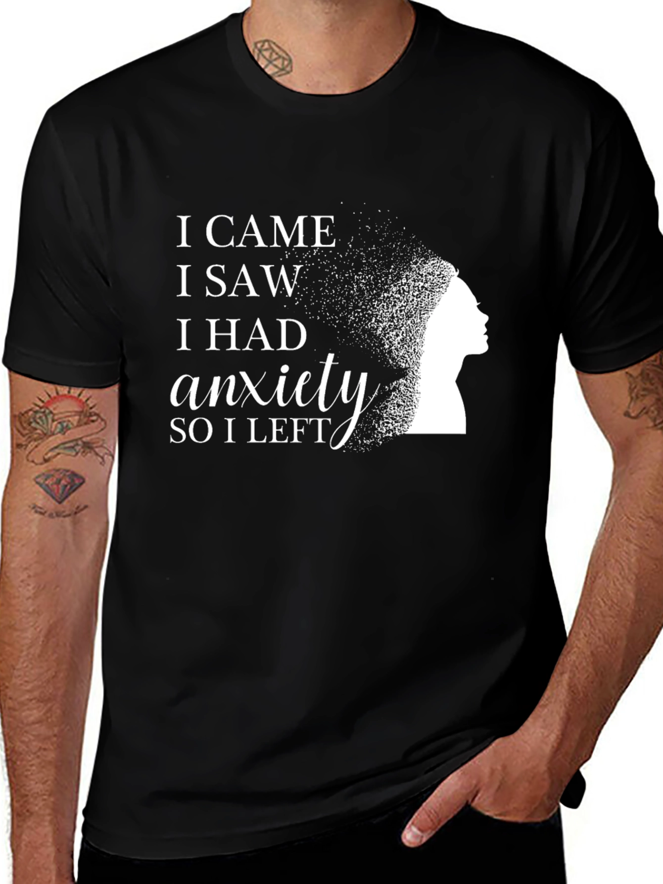 Variant 6 of I Came I Saw I Had Anxiety Black T-Shirt