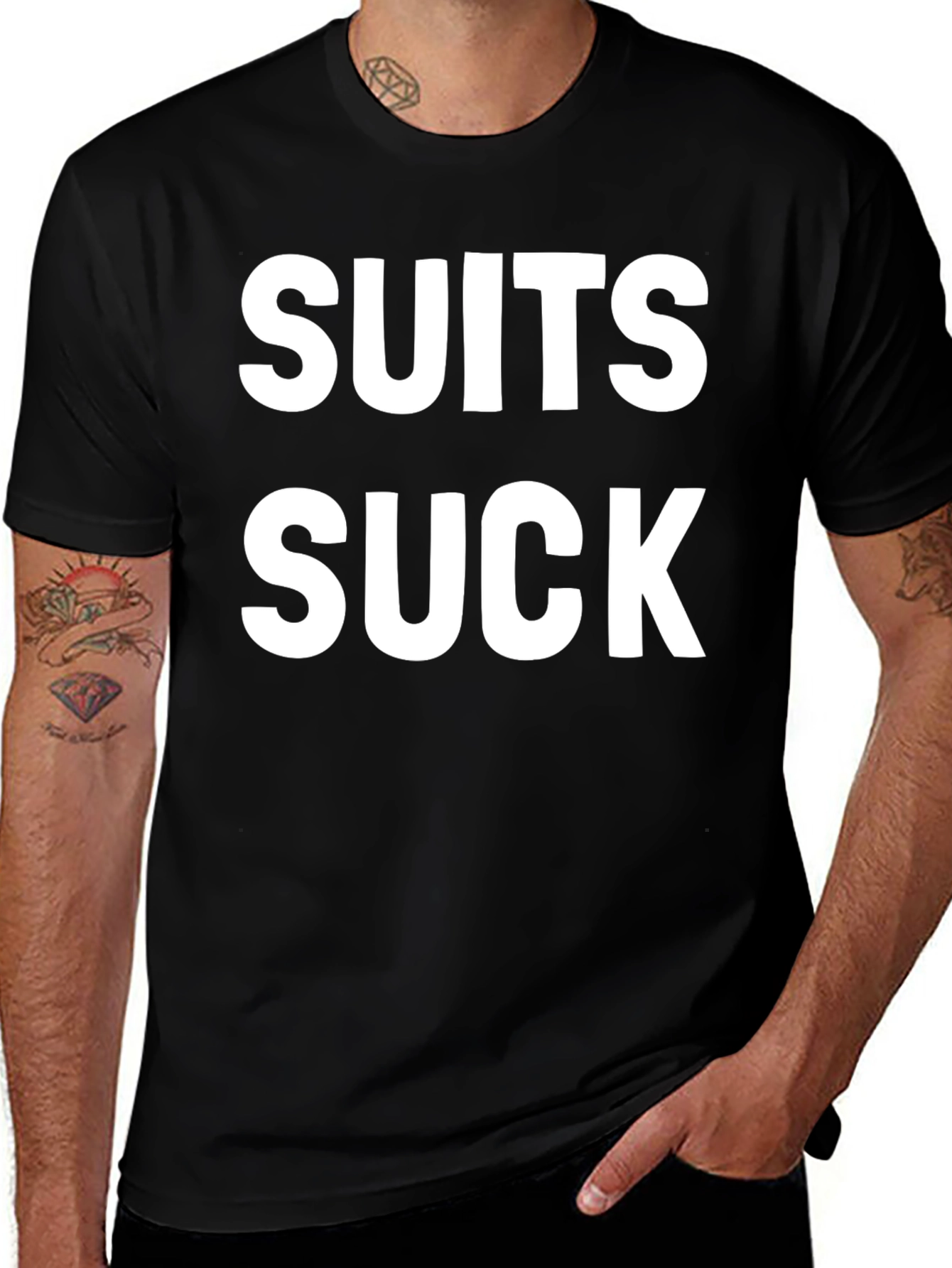 Variant 2 of Suits Suck Graphic Tee - Bold Statement Shirt