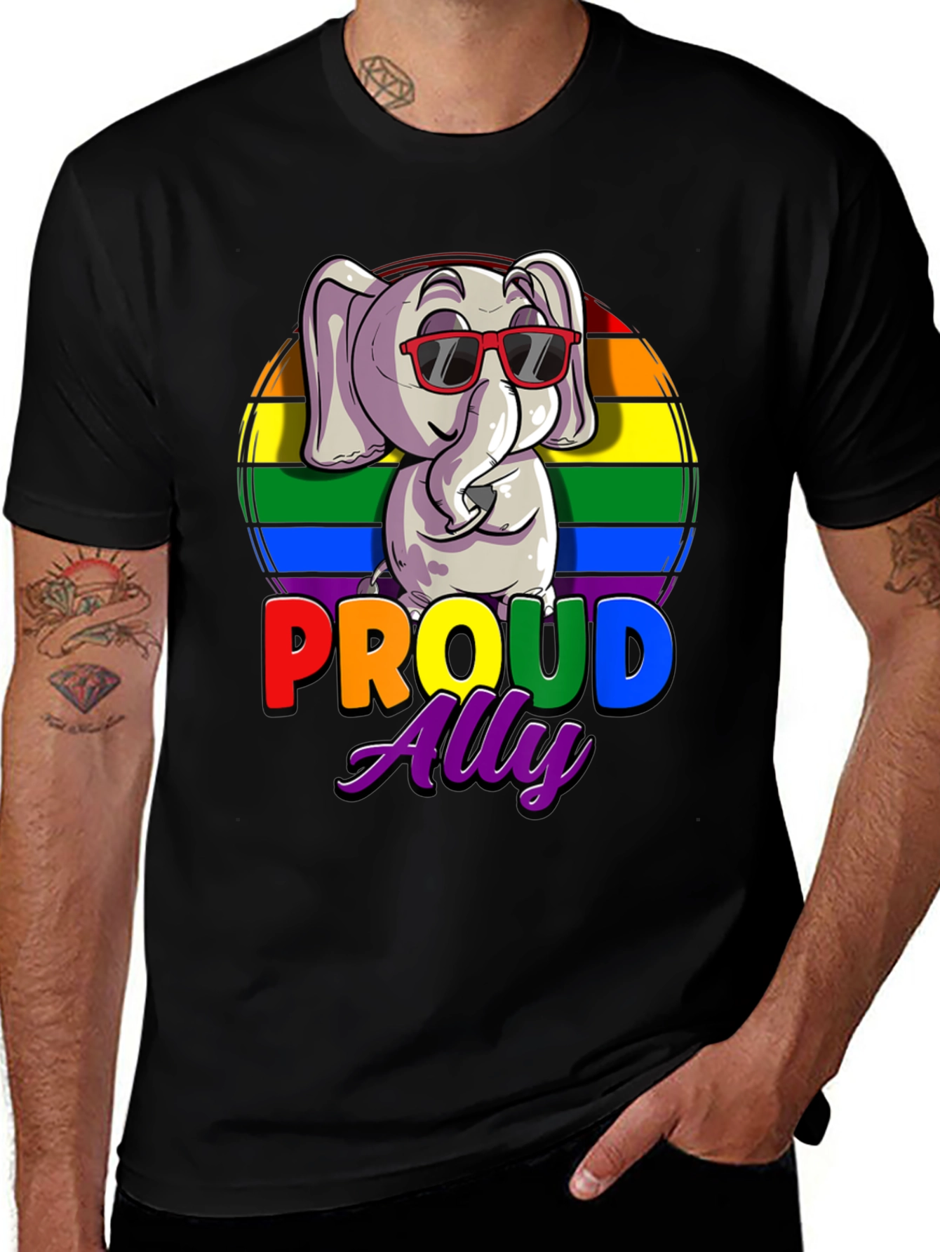 Proud Ally Elephant LGBTQ+ Pride T-Shirt