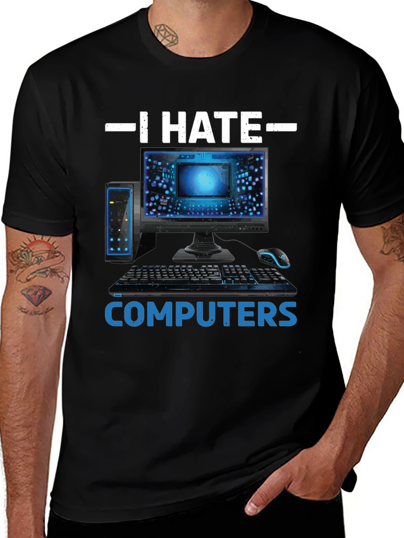Variant 22 of I Hate Computers Funny Tee