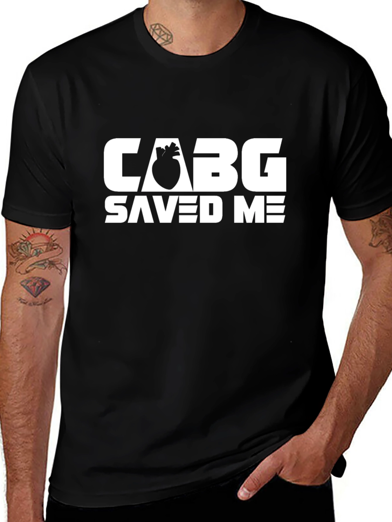 Variant 28 of CABG Saved Me Graphic T-Shirt - Heart Surgery Survivor Tee