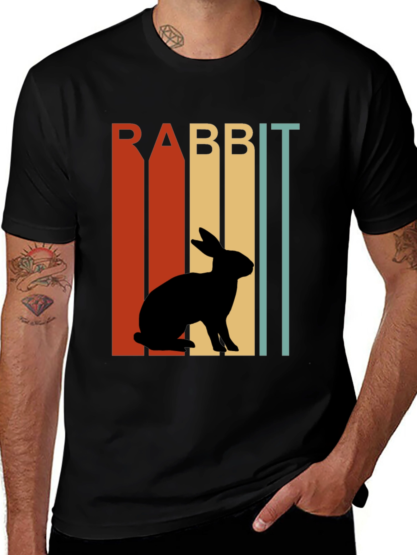 Variant 25 of Retro Rabbit T-Shirt - Vintage Style Bunny Tee