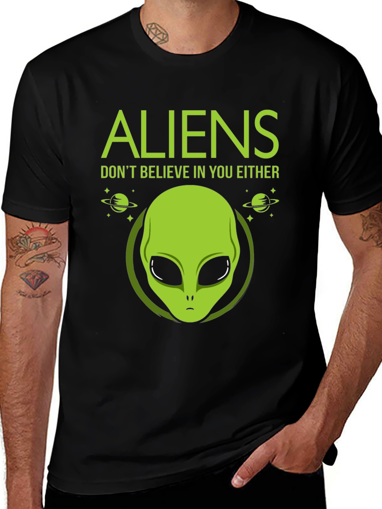 Variant 22 of Aliens Graphic Tee - "They Don't Believe in You Either!"