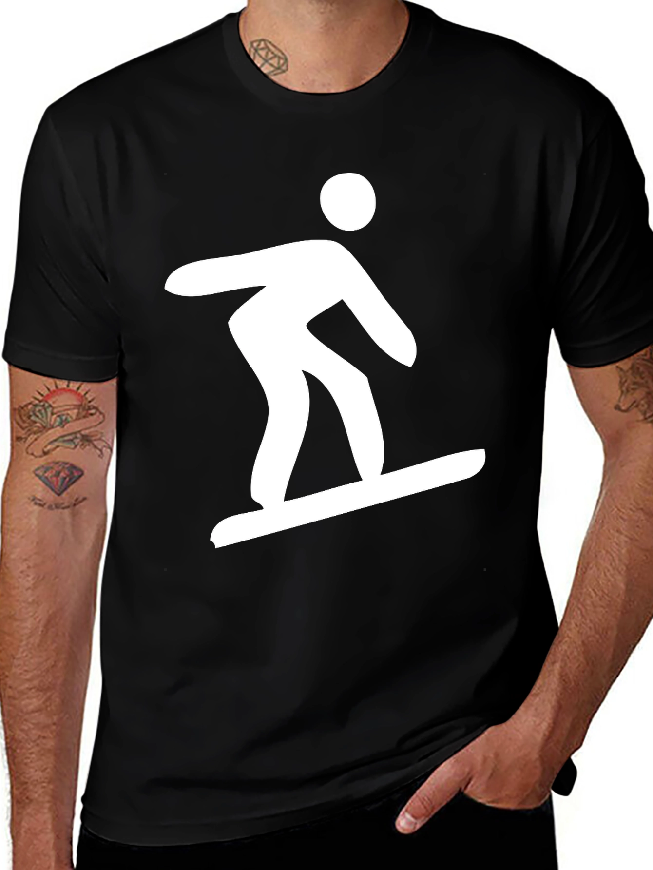 Variant 25 of Snowboarder Graphic Tee - Black