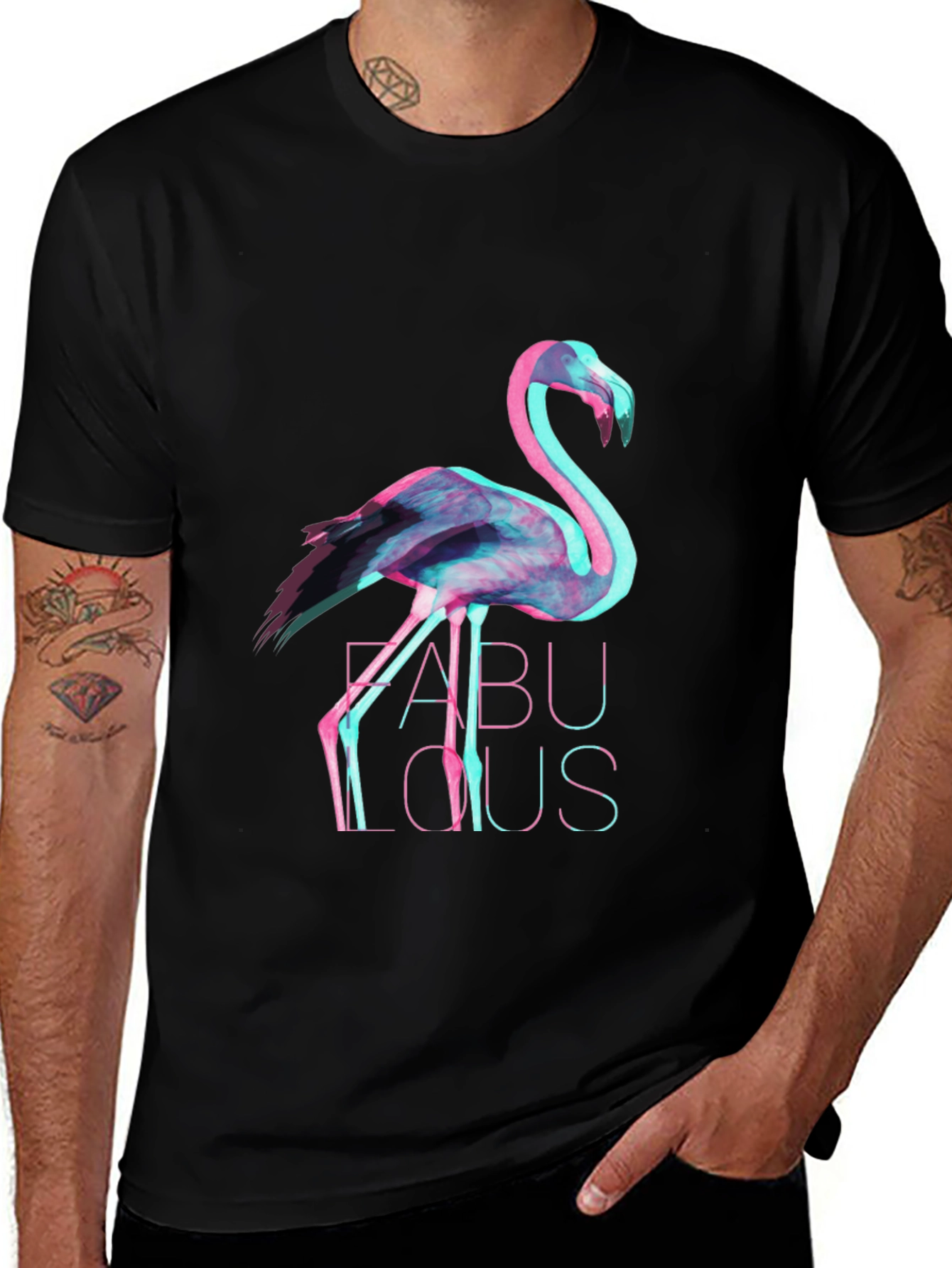 Variant 8 of Trendy Flamingo Graphic Print T-Shirt