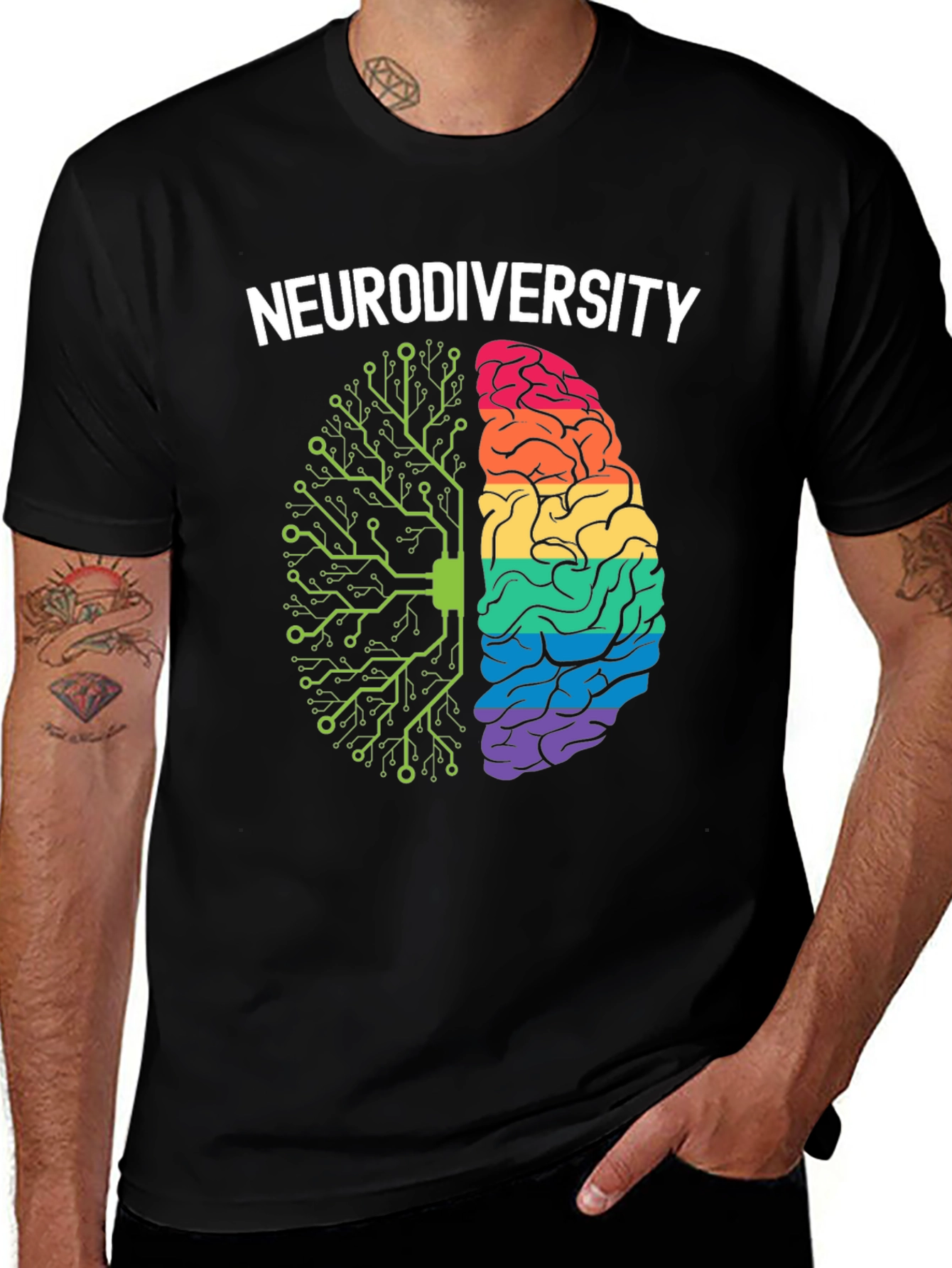 Variant 27 of Neurodiversity Brain Circuit T-Shirt