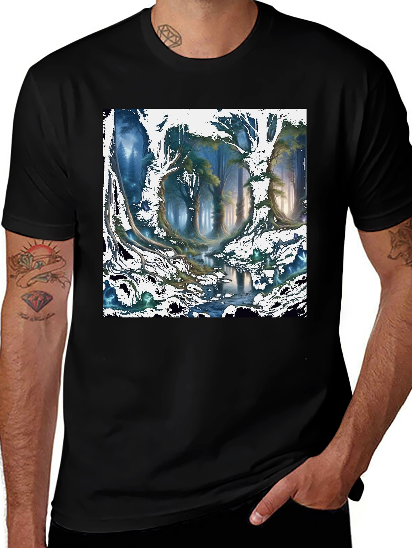 Variant 18 of Enchanted Forest Graphic Tee - Nature Inspired Design