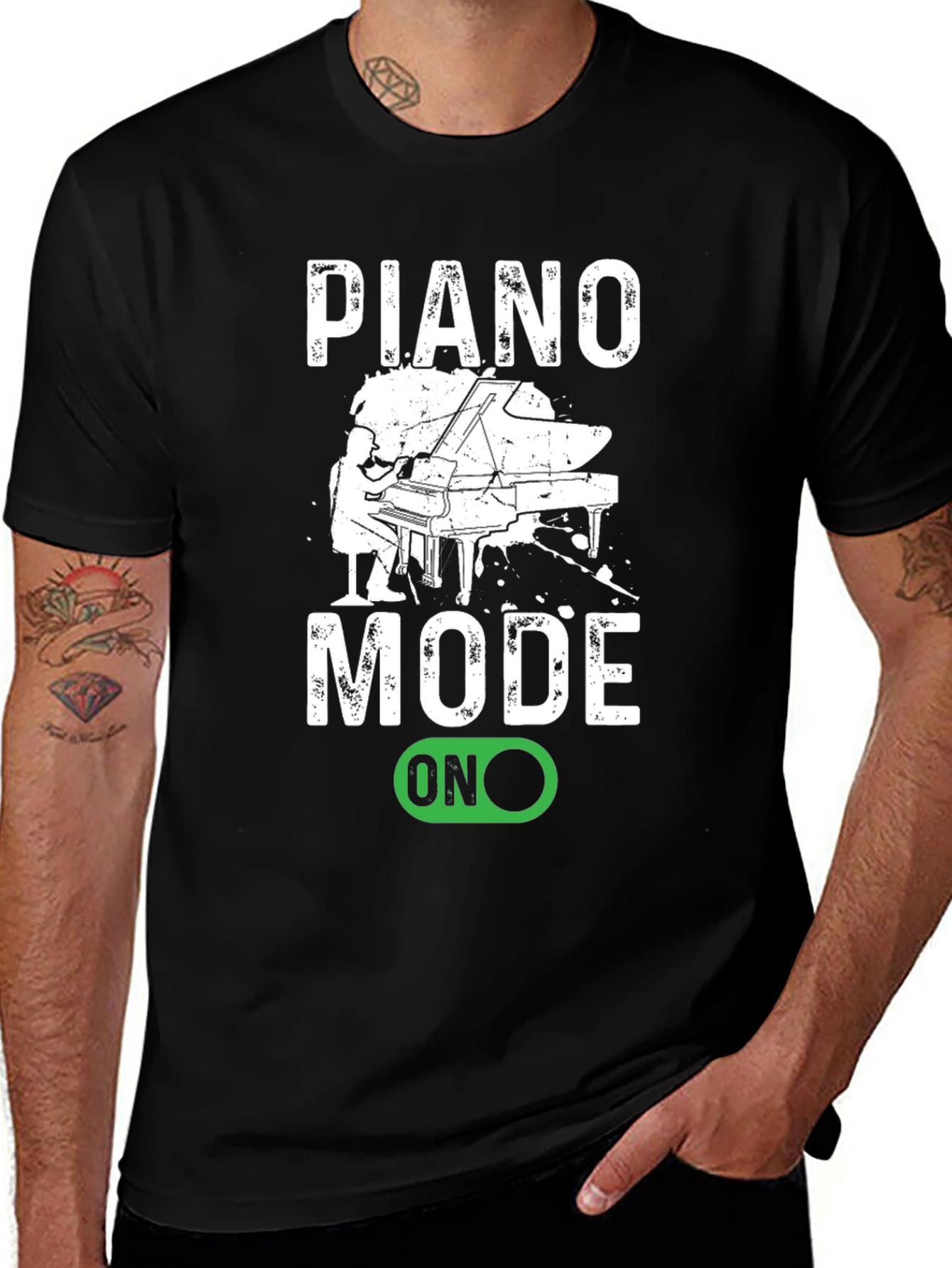 Variant 14 of Piano Mode On Black Graphic Tee