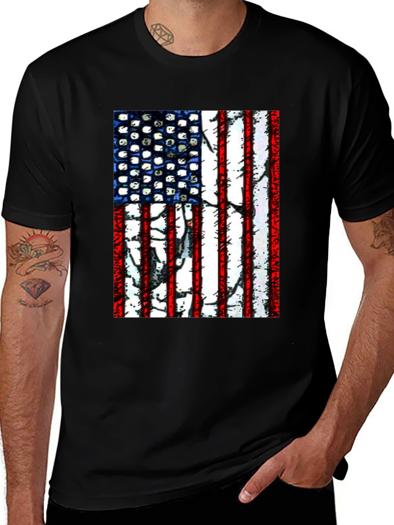 Variant 15 of American Flag Graphic T-Shirt