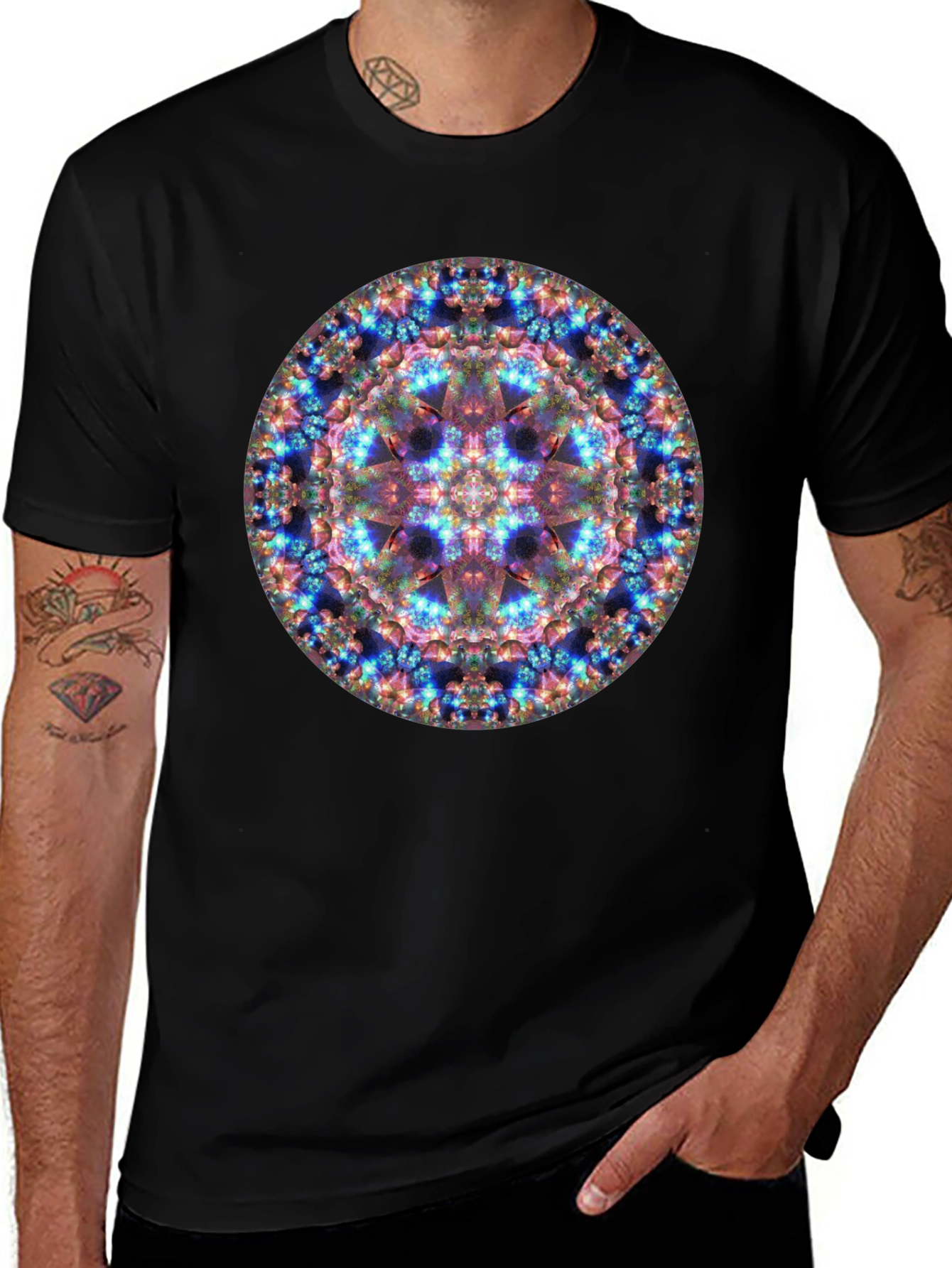 Variant 21 of Mandala Design Black T-Shirt