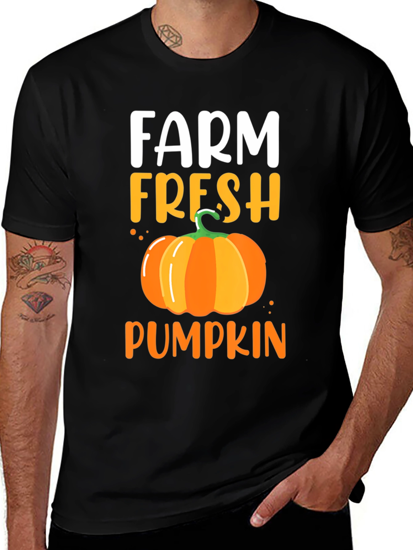 Farm Fresh Pumpkin Graphic Tee - Fall Harvest Shirt
