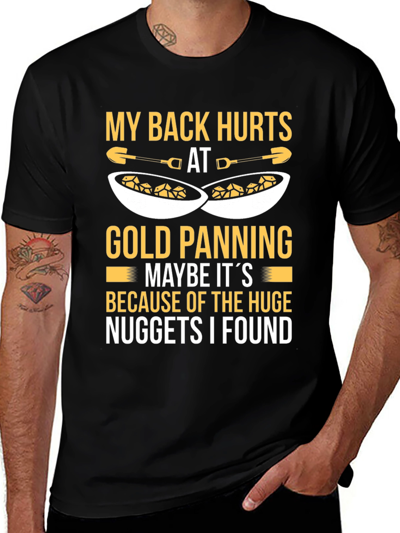 Variant 24 of Funny Gold Panning T-Shirt - My Back Hurts