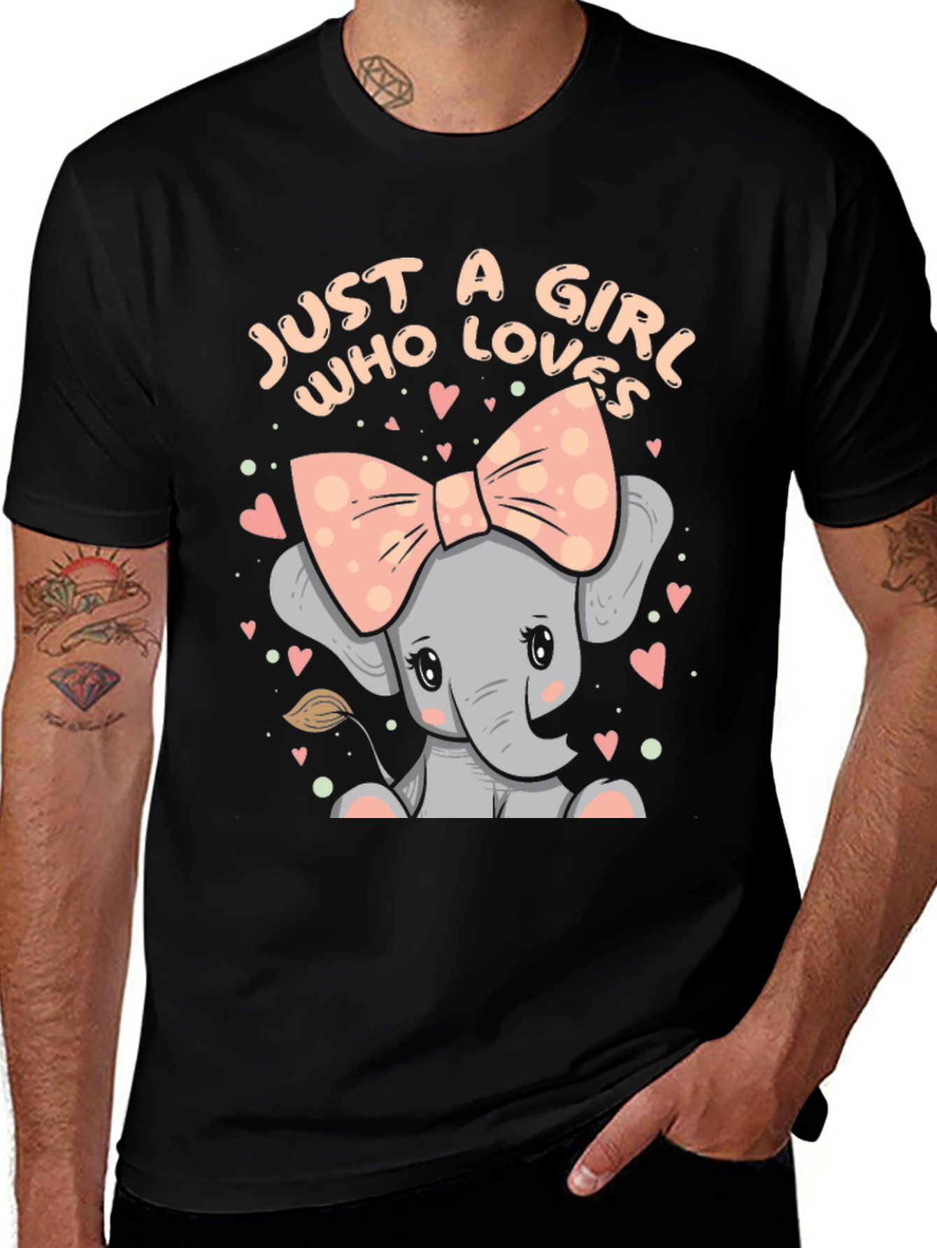 Variant 18 of Girl's Elephant Lover T-Shirt Cute Animal Tee