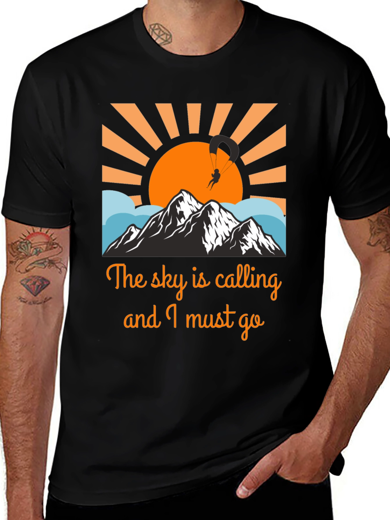 Variant 13 of Sky Calling Paragliding Graphic Tee