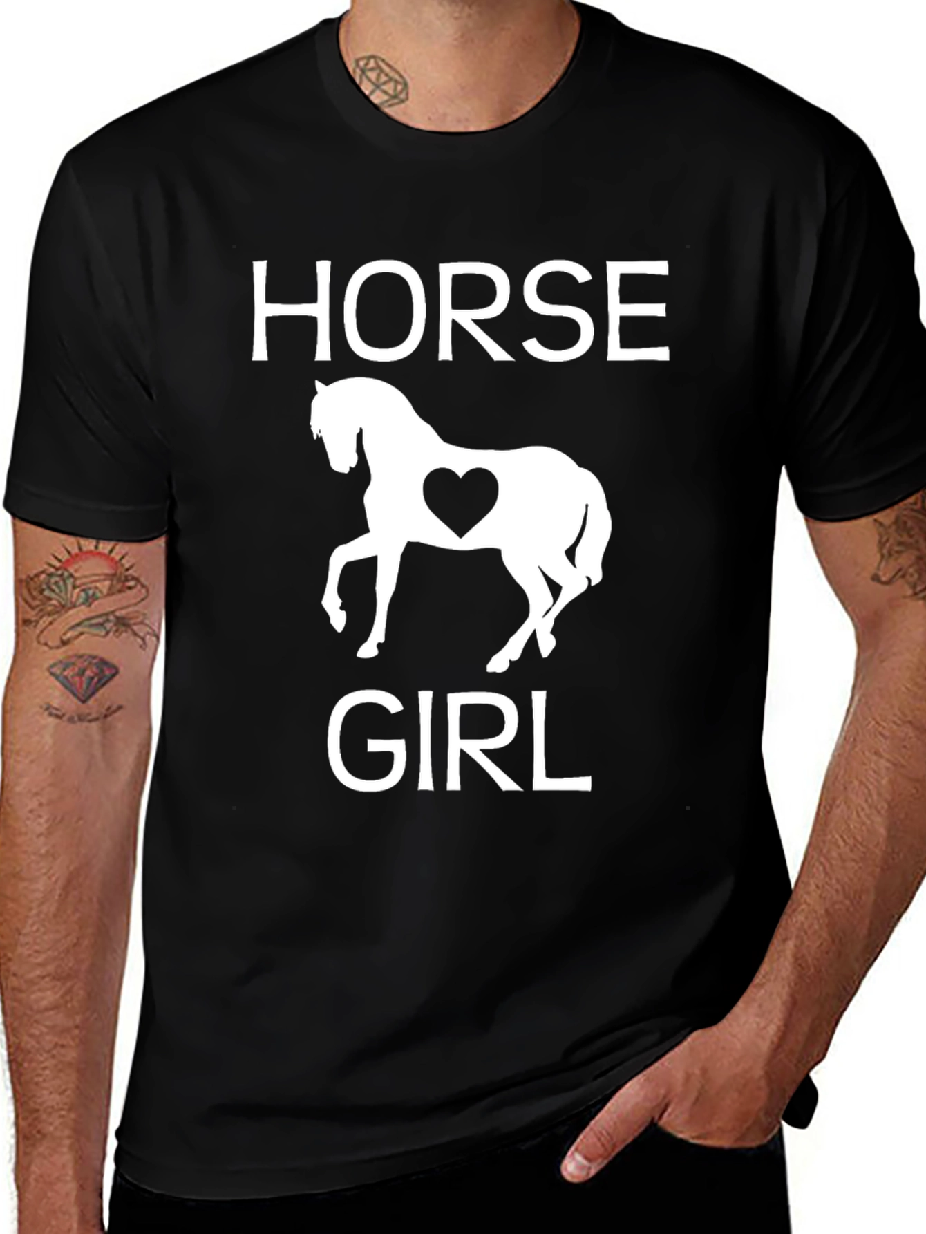 Variant 17 of Horse Girl T-Shirt - Black Graphic Tee