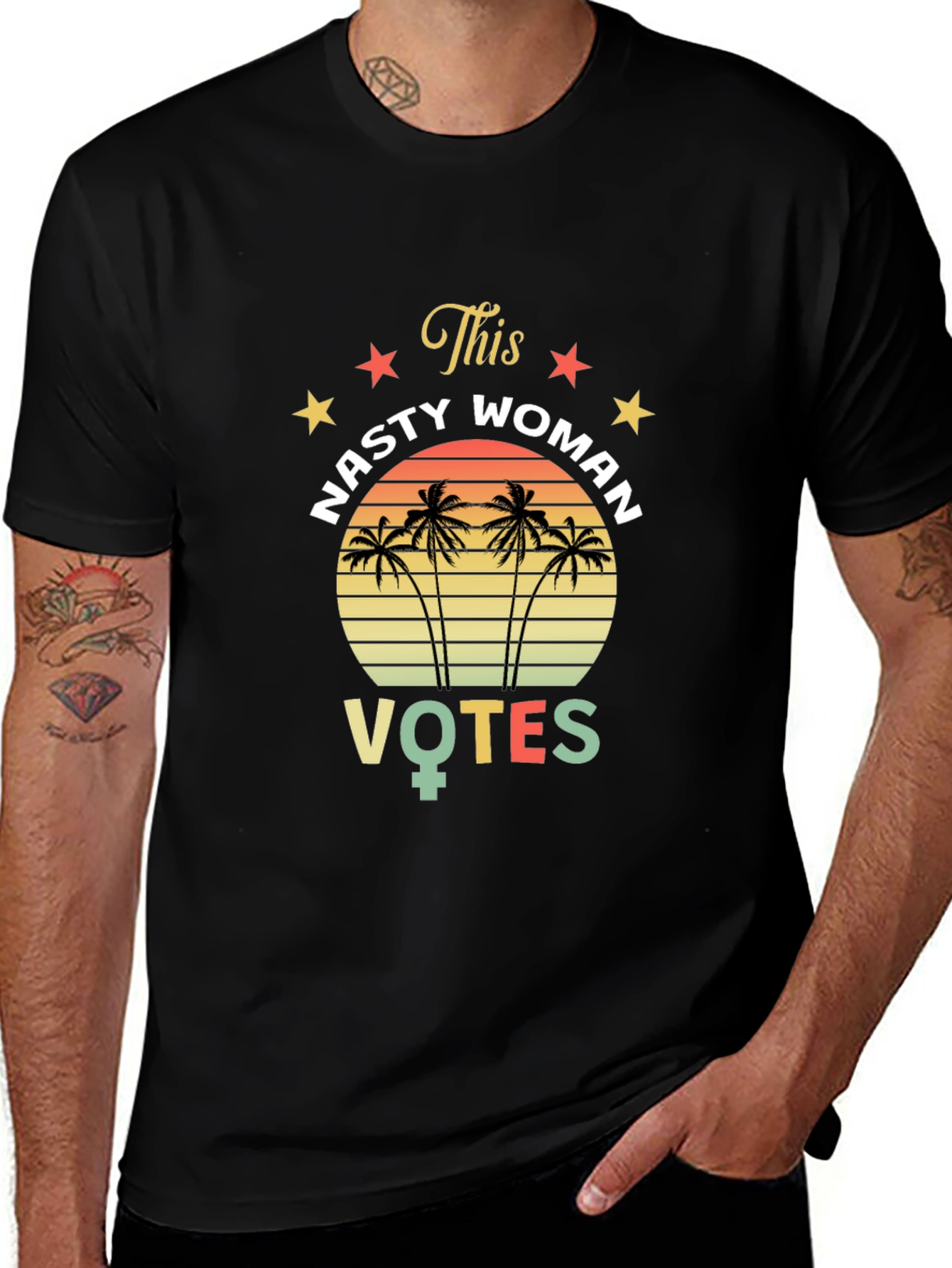 Nasty Woman Votes T-Shirt - Retro Design