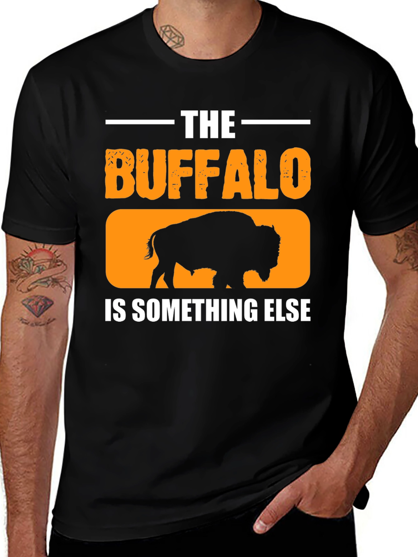 Black The Buffalo is Something Else Black T-Shirt main image