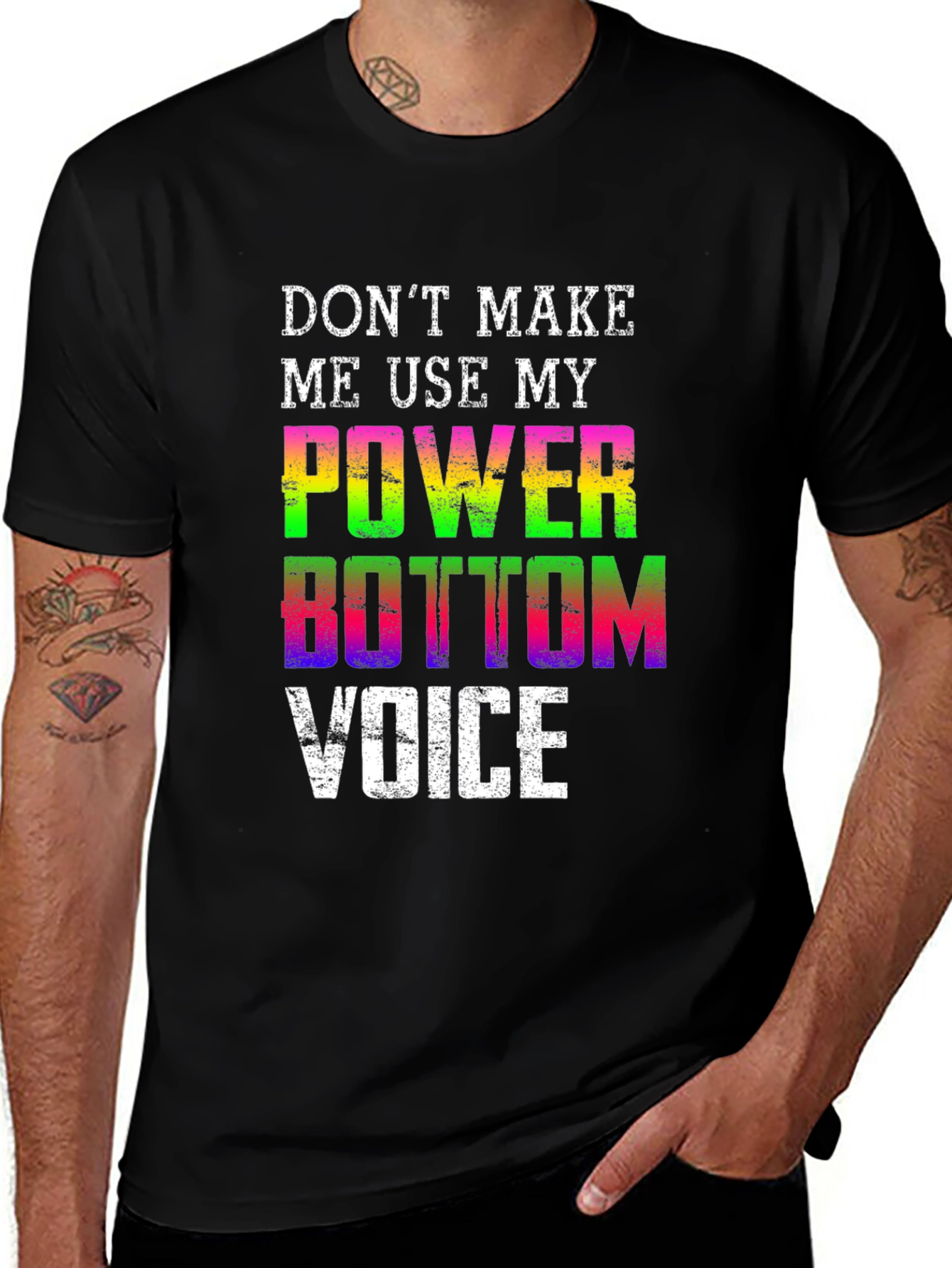 Variant 22 of Power Bottom Voice Black T-Shirt