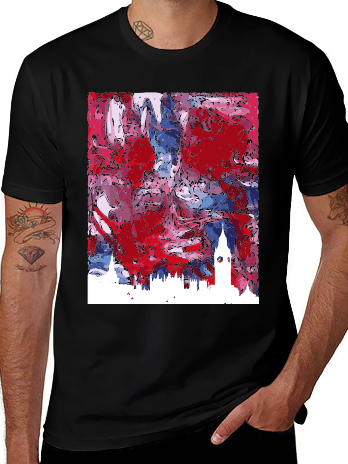 London Skyline Art Tee - Stylish Abstract Cityscape Shirt