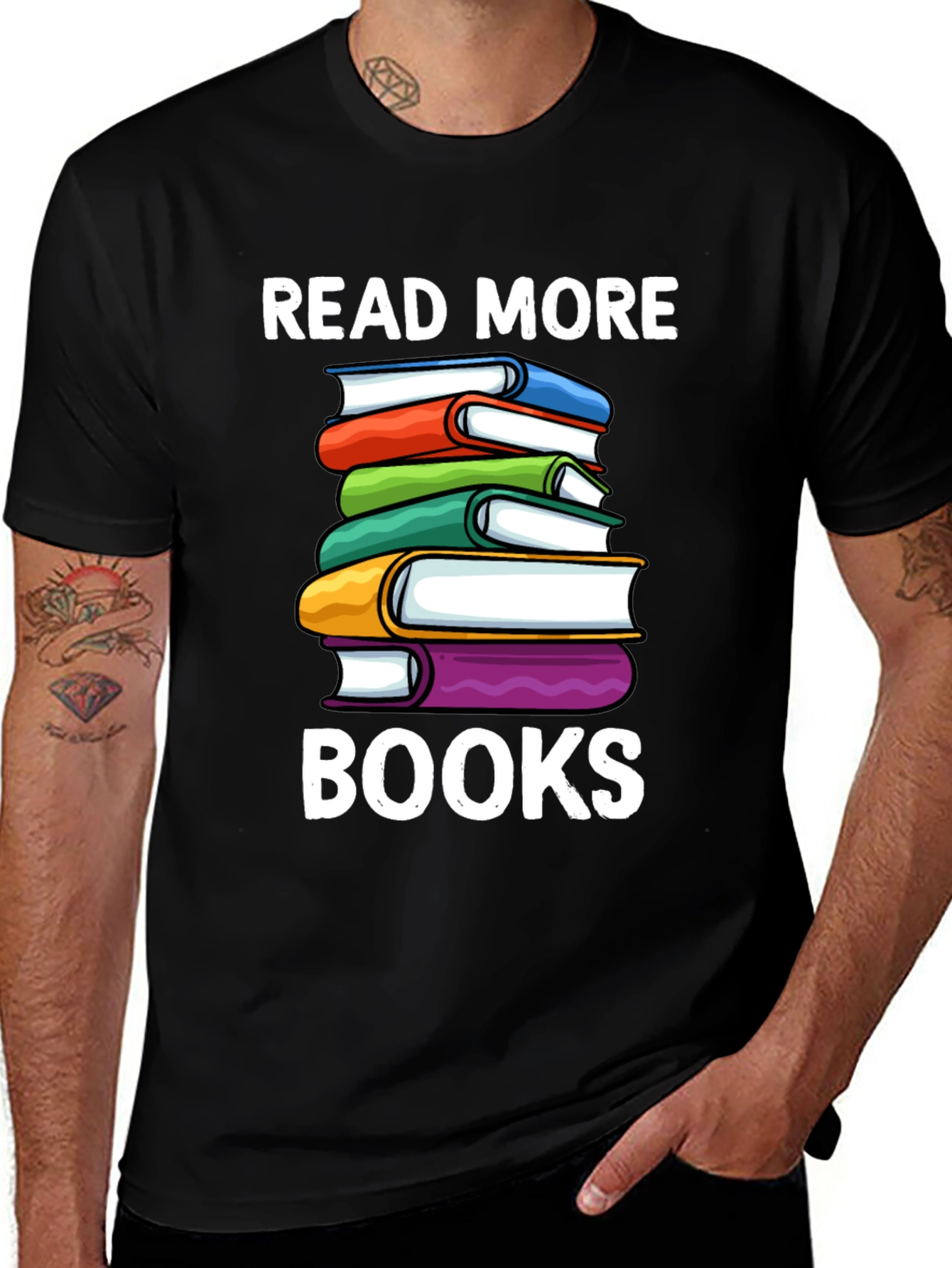 Variant 16 of Read More Books T-Shirt - Book Lover Tee