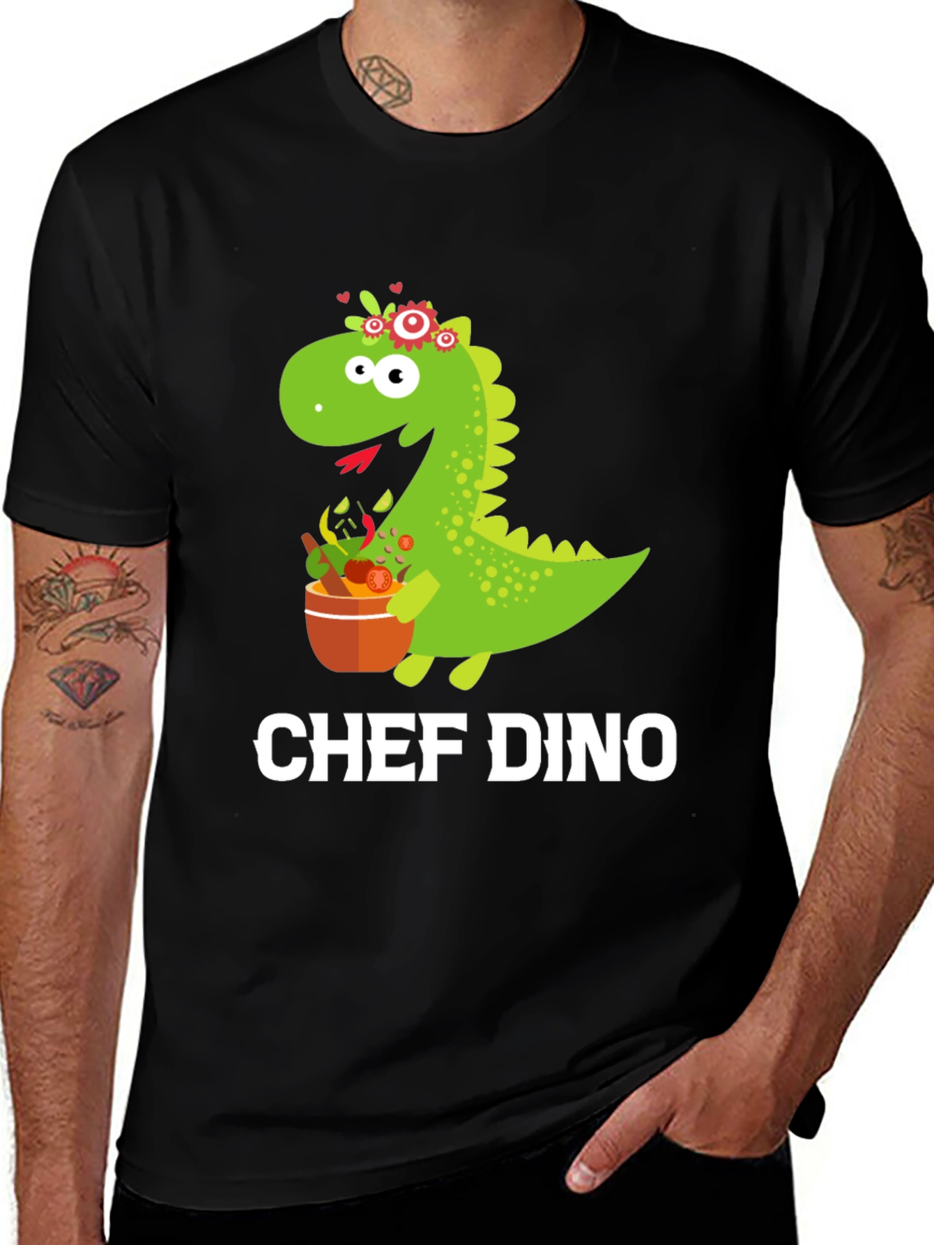 Variant 22 of Chef Dino T-Shirt - Cute Cartoon Dinosaur Cook