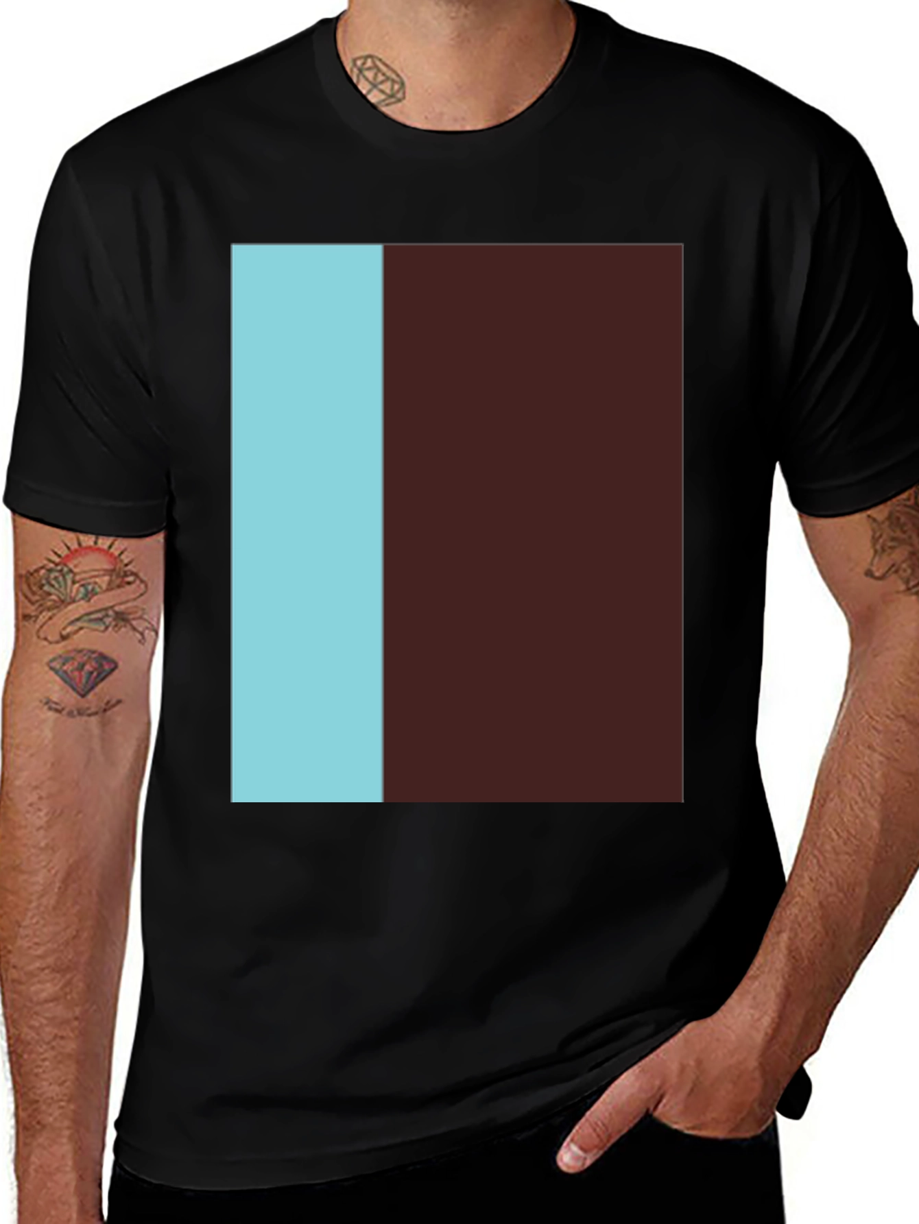 Variant 21 of Two-Tone Block Tee - Modern Graphic Print