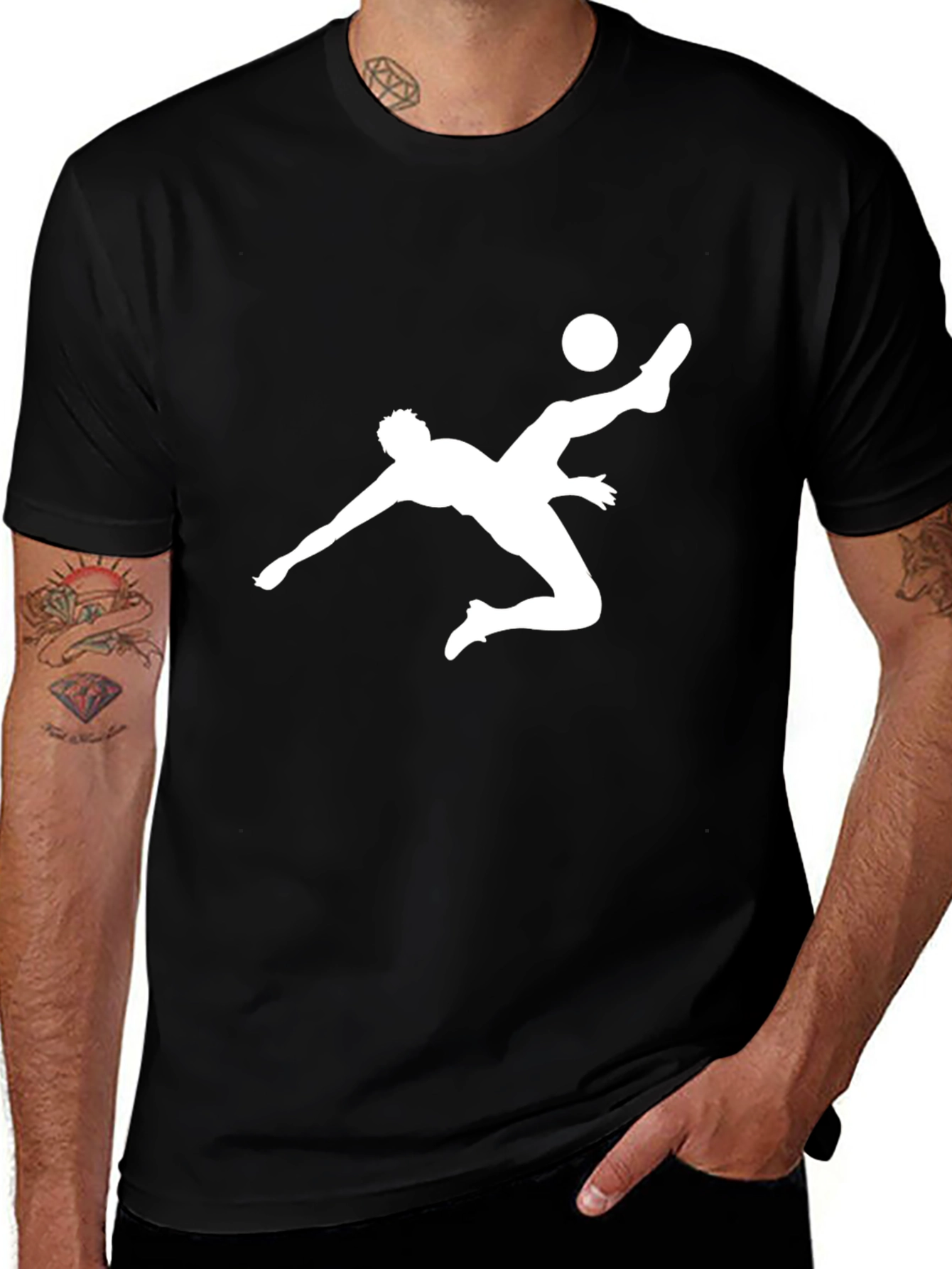 Variant 18 of Soccer Kick Graphic Black T-Shirt