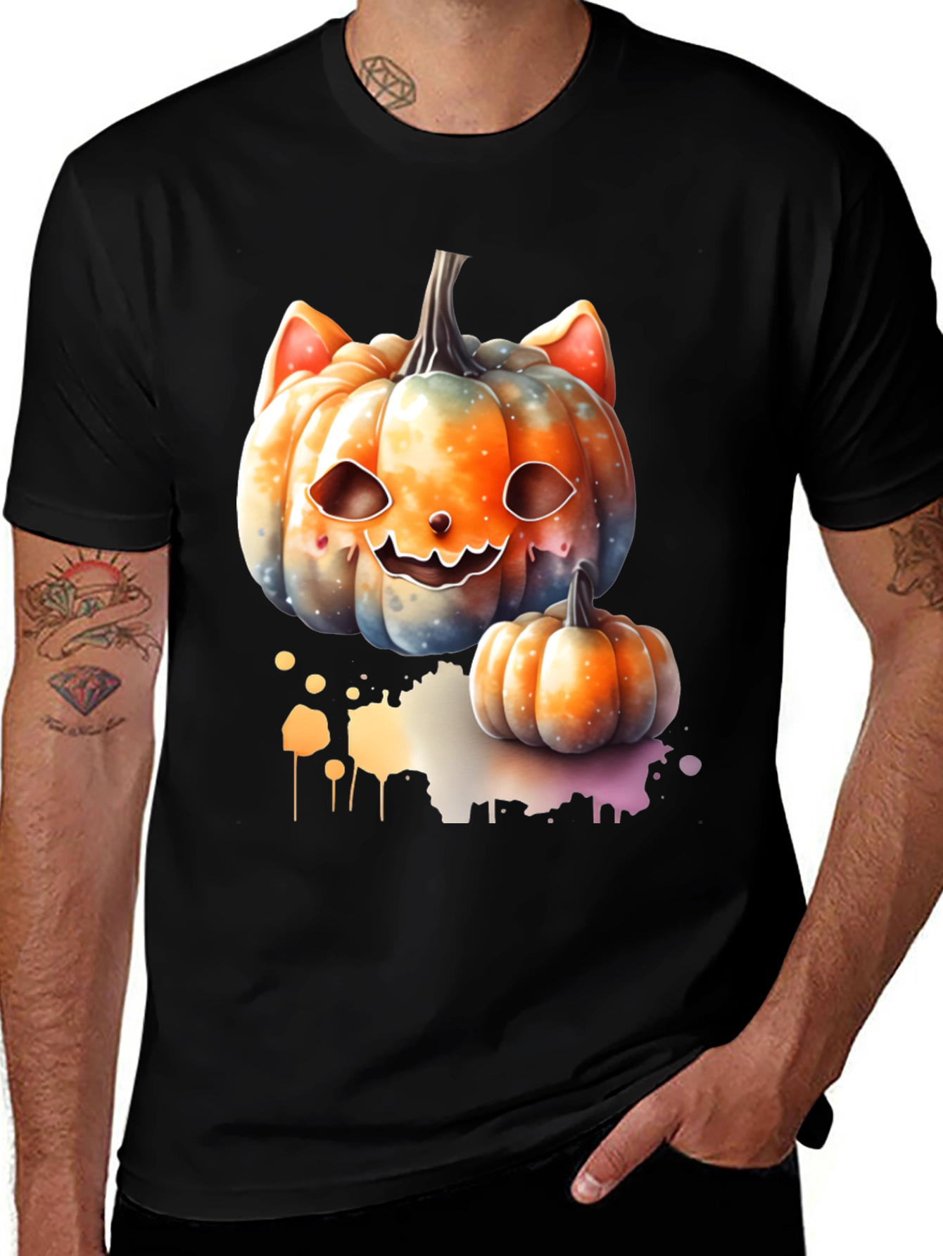 Halloween Cat Pumpkin T-Shirt