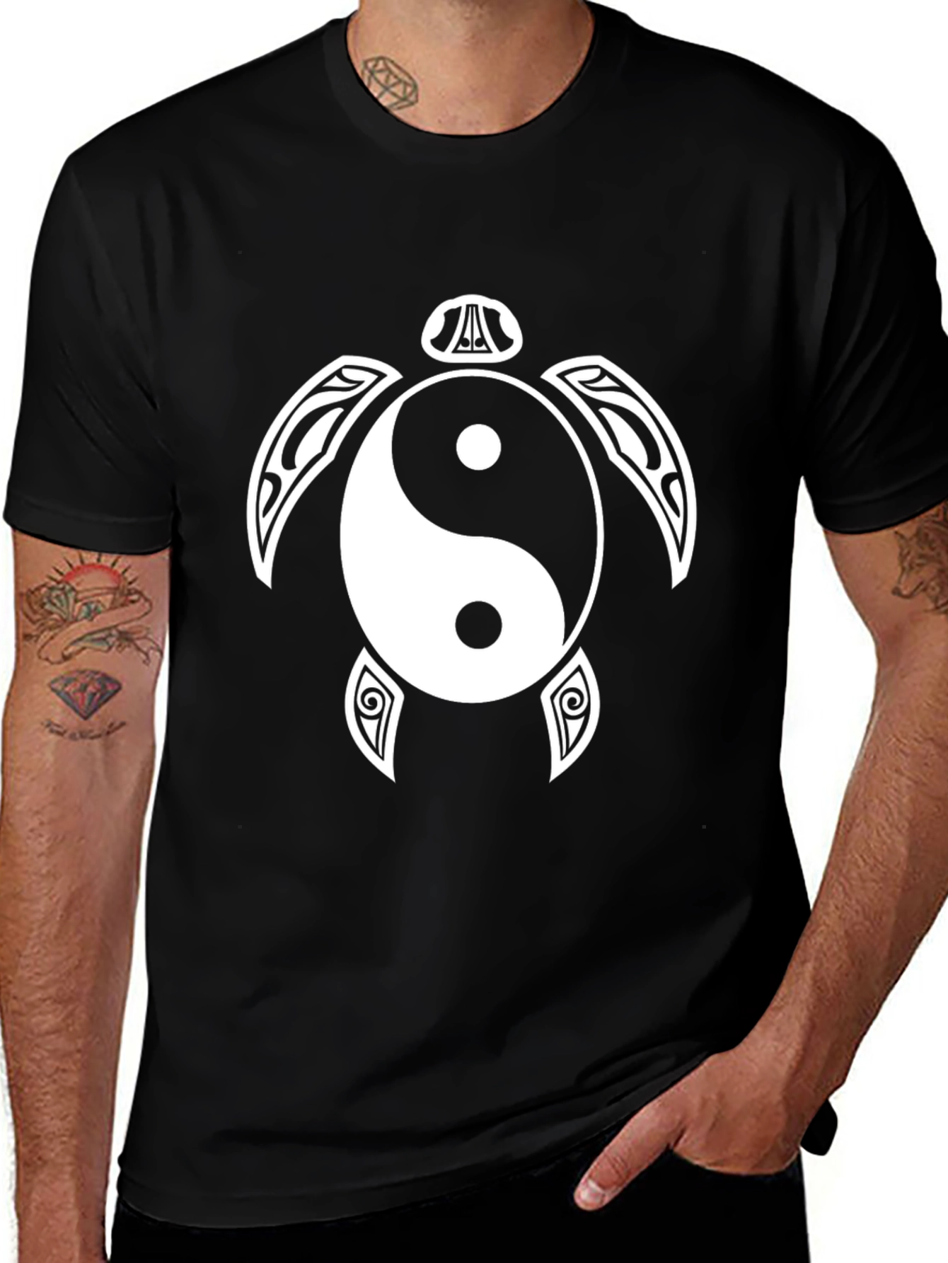 Variant 27 of Yin Yang Turtle Black T-Shirt