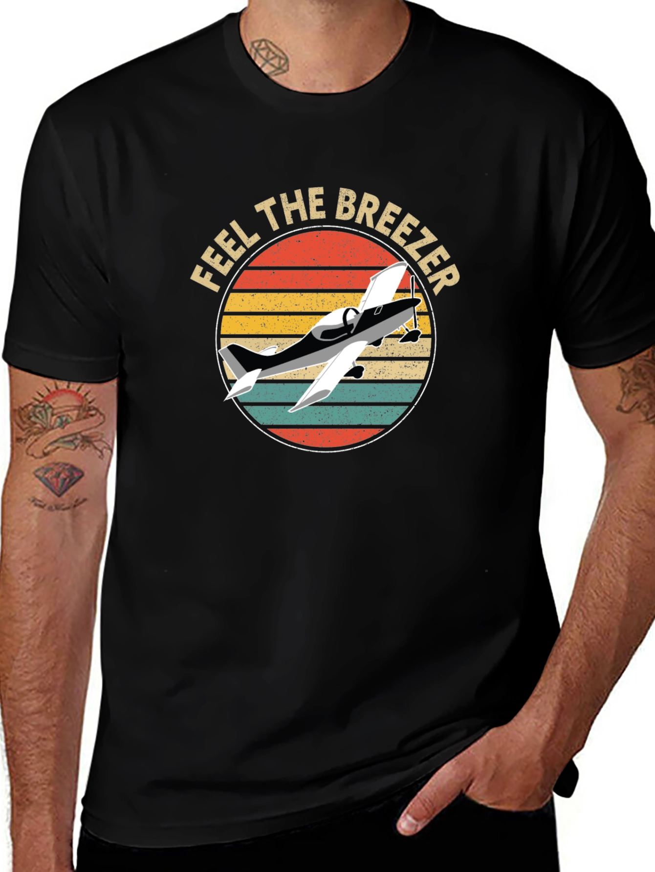 Variant 24 of Feel The Breezer Airplane Graphic T-Shirt