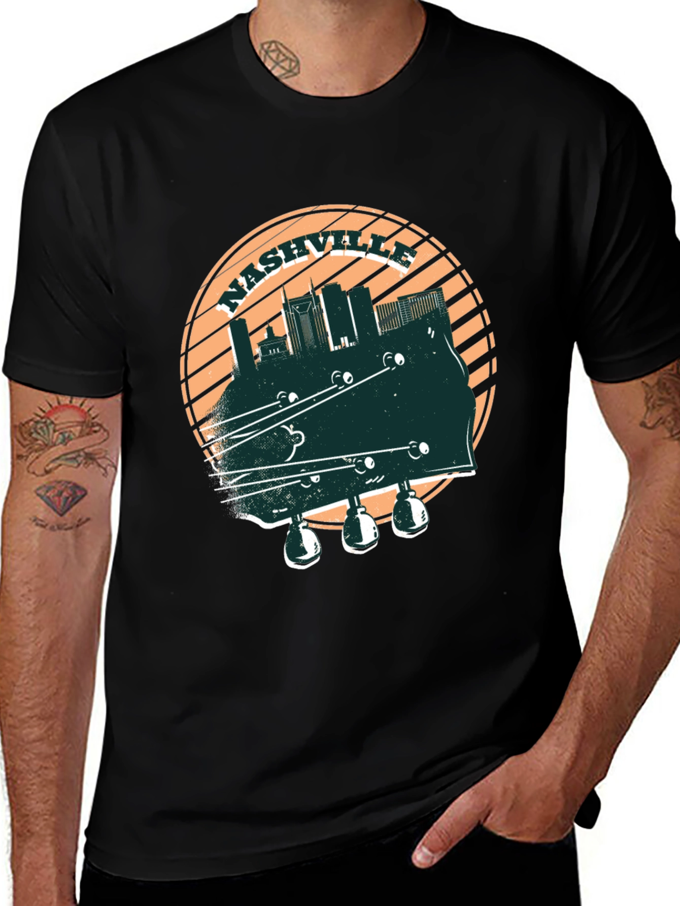 Variant 12 of Nashville Skyline Guitar T-Shirt