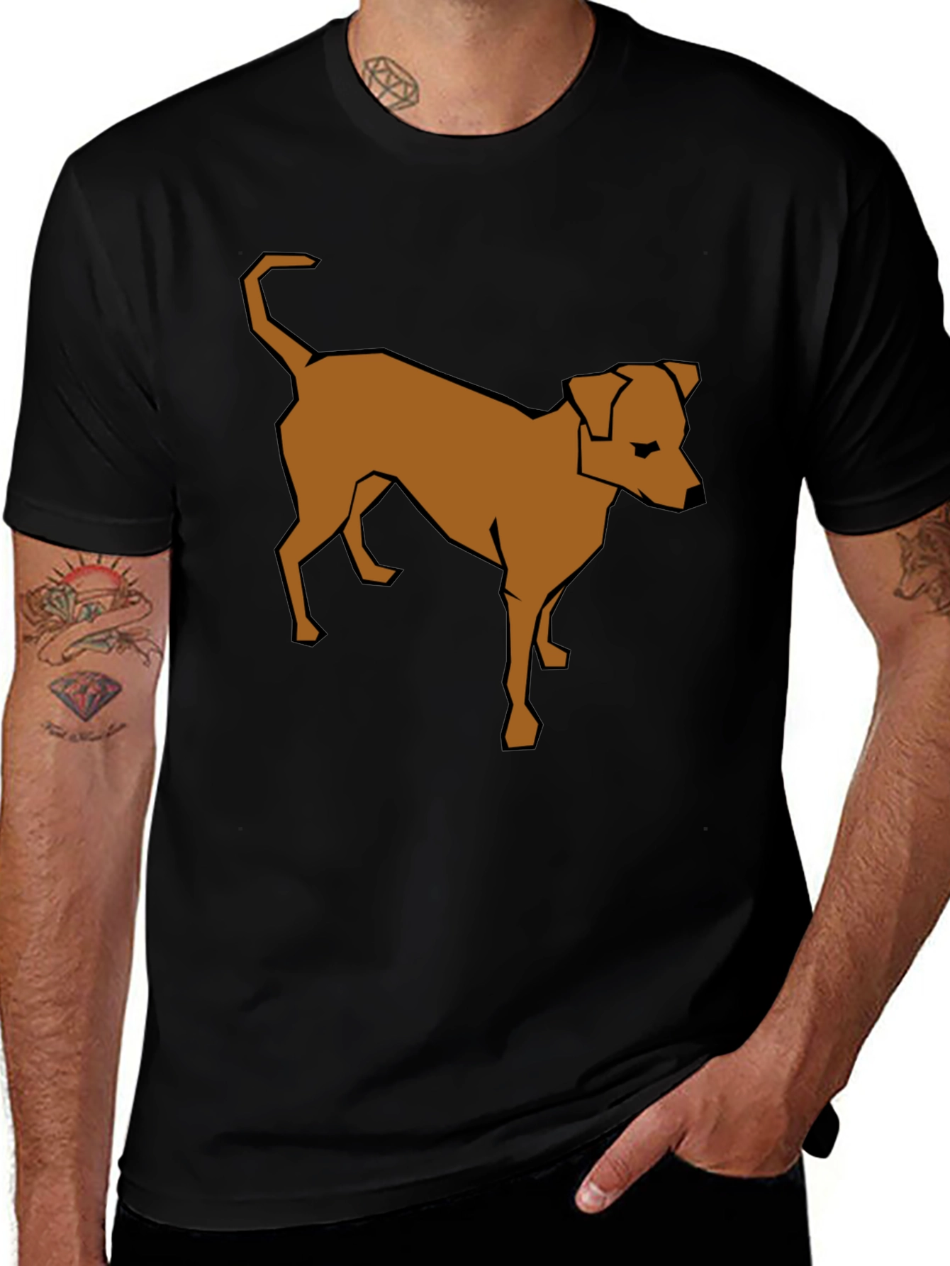 Variant 8 of Dog Graphic Tee - Modern Geometric Design, Casual Style