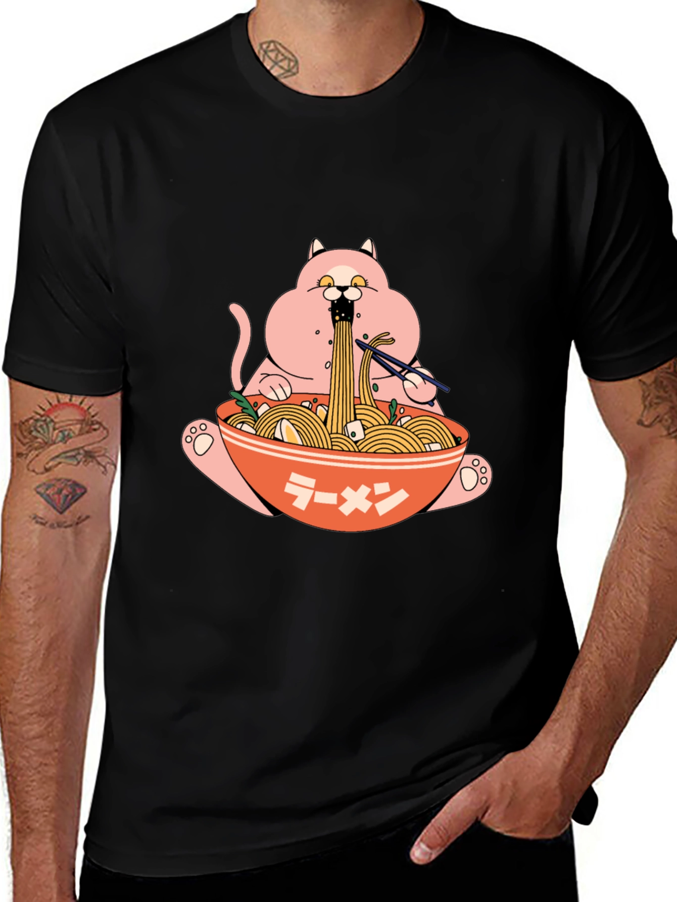 Variant 25 of Ramen Cat Graphic T-Shirt - Unique Design
