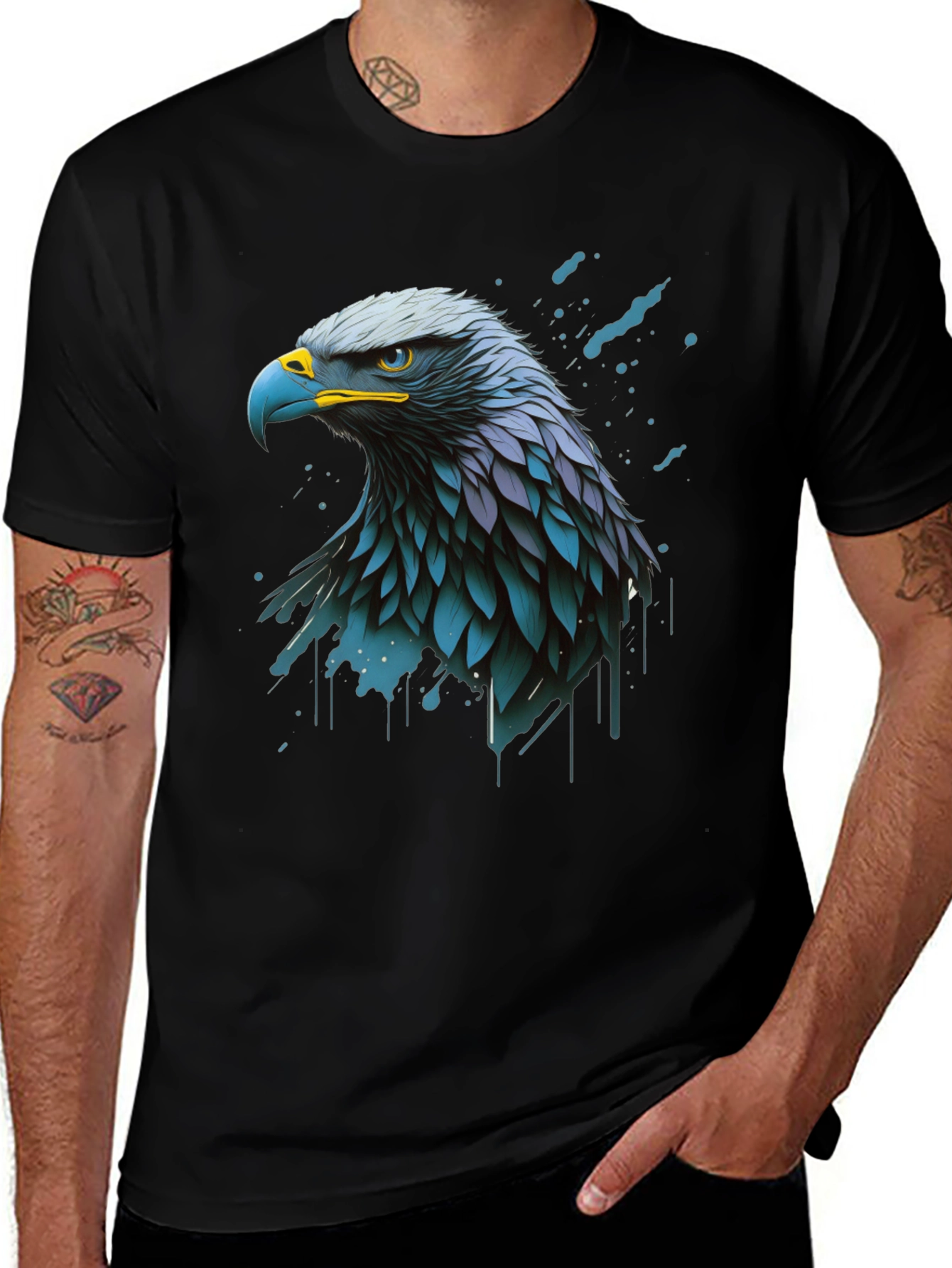 Variant 3 of Eagle Graphic Print Black T-Shirt