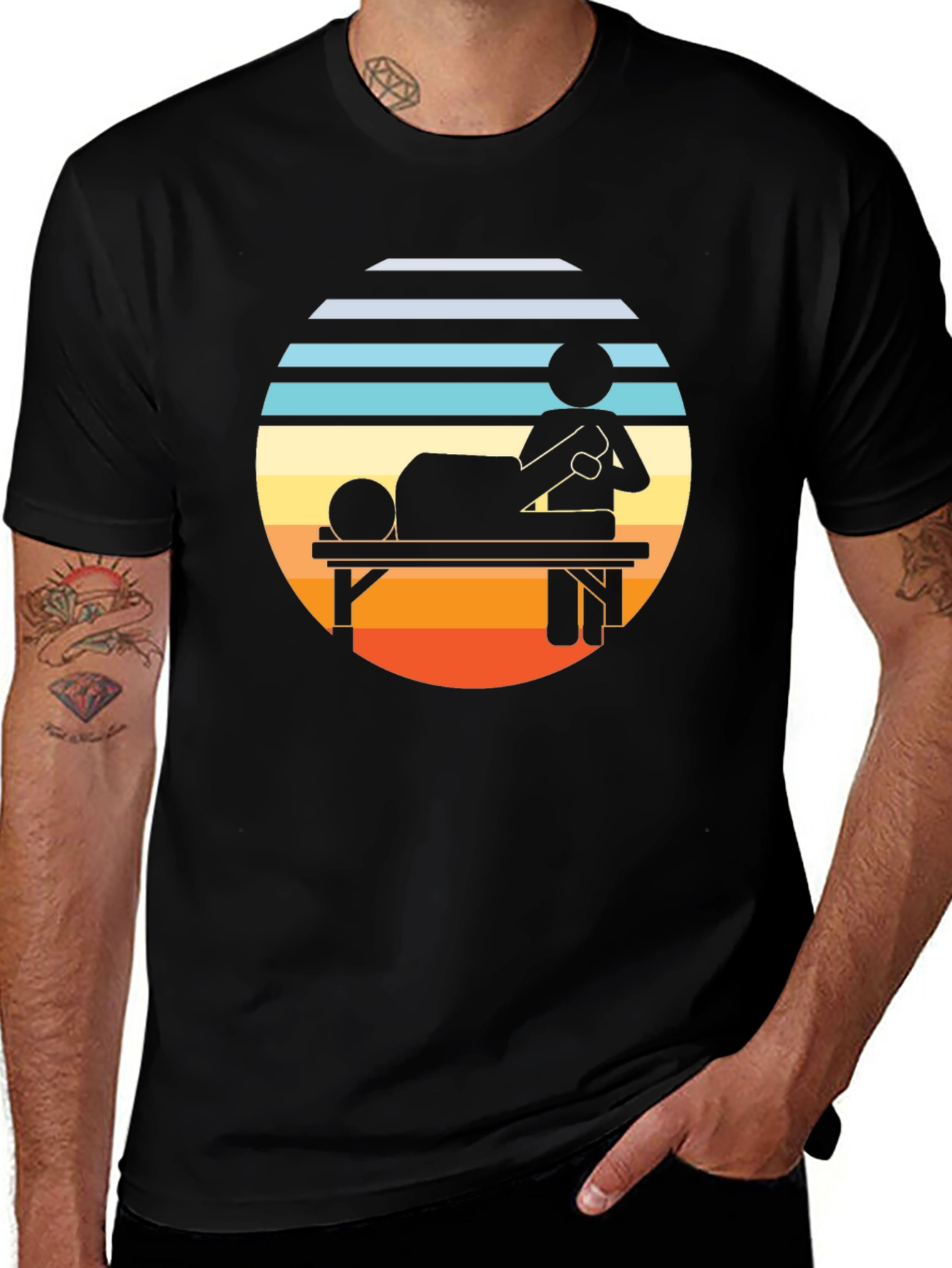 Variant 18 of Retro Massage Therapy T-Shirt - Relax & Unwind