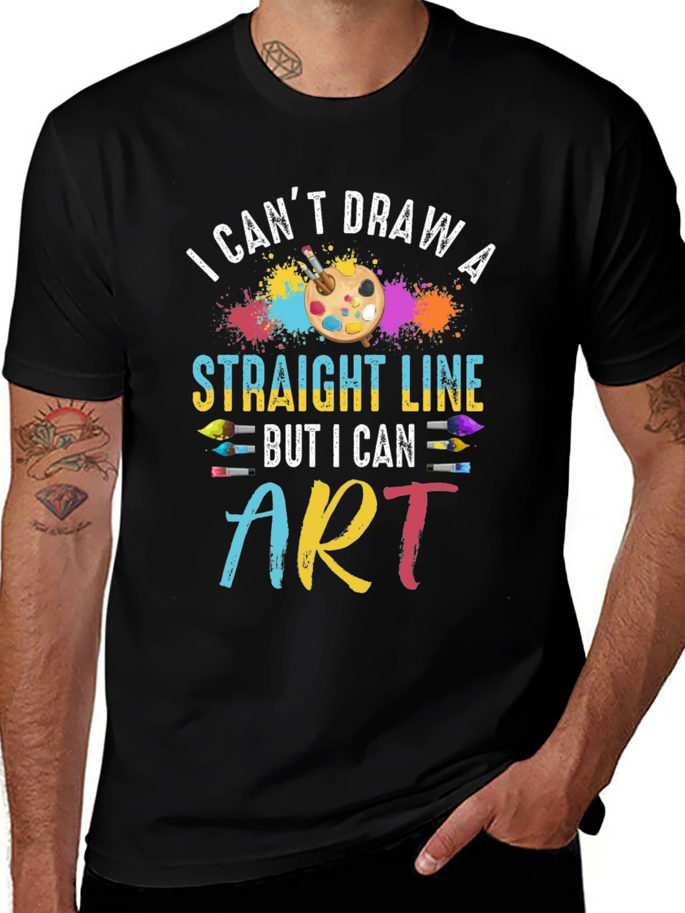 Variant 3 of Artist's Statement T-Shirt: I Can't Draw Straight Line But I Can Art