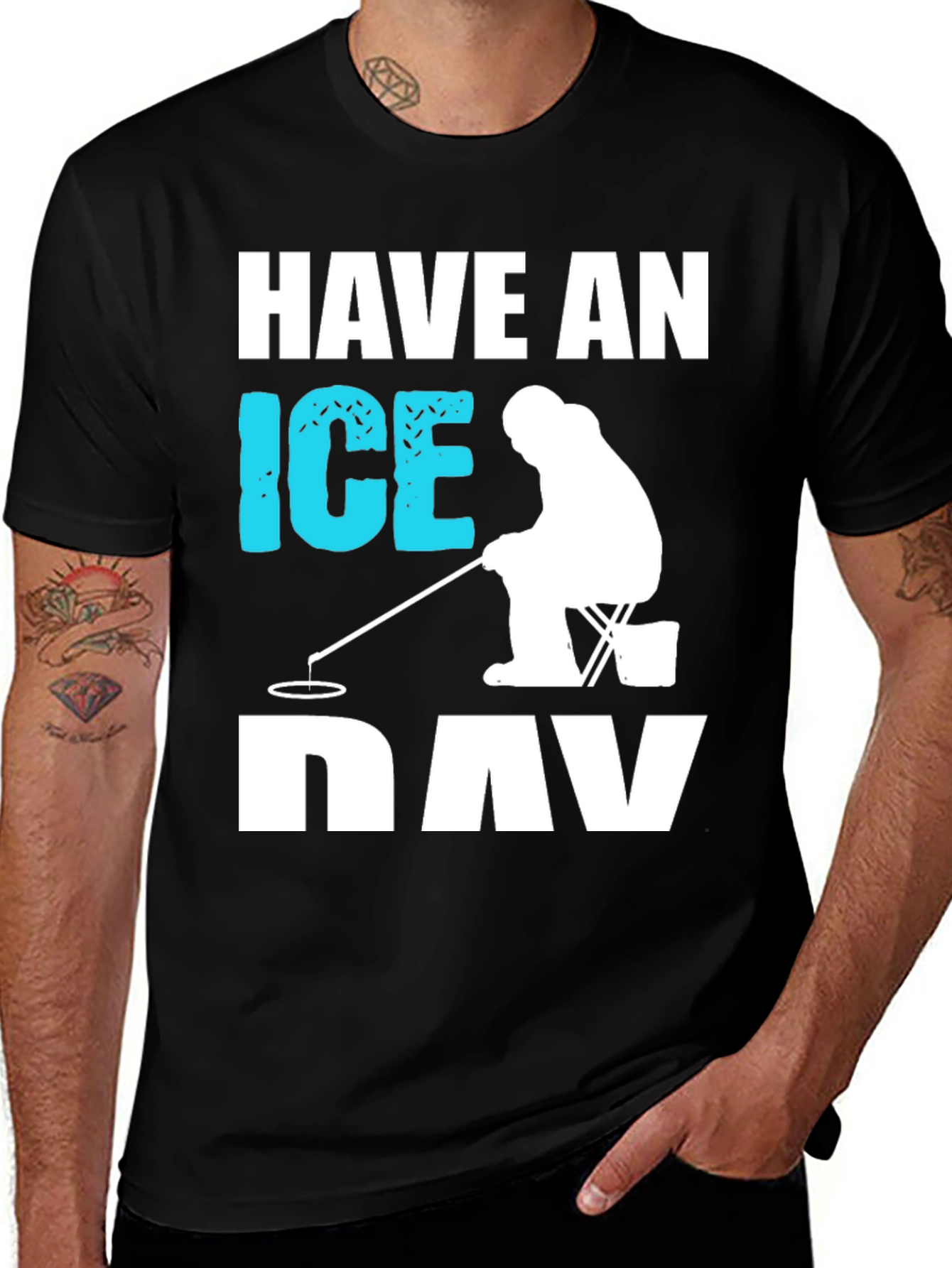 Black Have an Ice Day Black Graphic T-Shirt main image