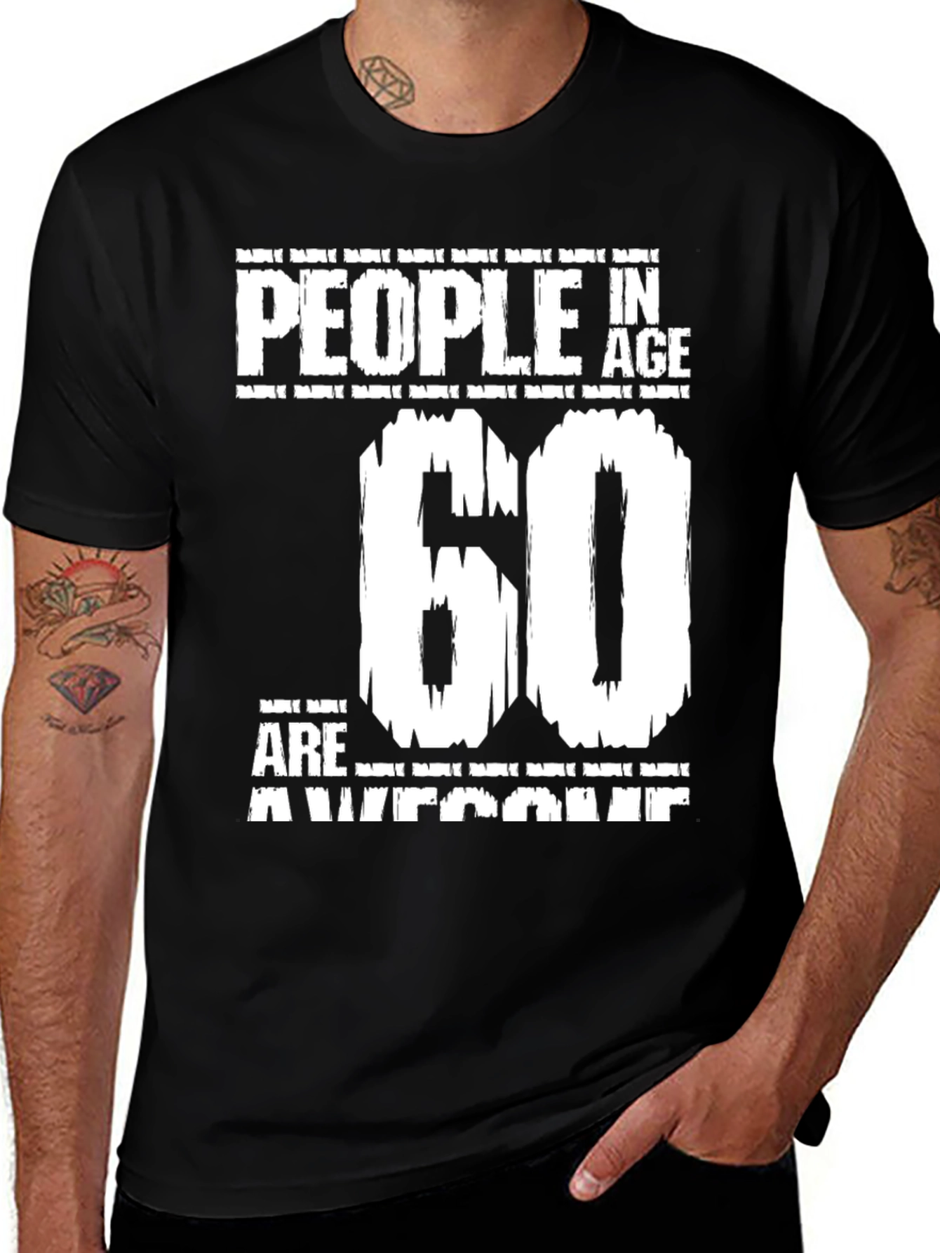 Variant 23 of Awesome 60 Year Olds T-Shirt - Black