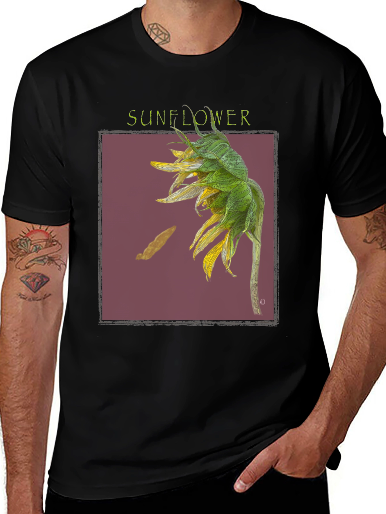 Variant 4 of Sunflower Graphic Print Black T-Shirt