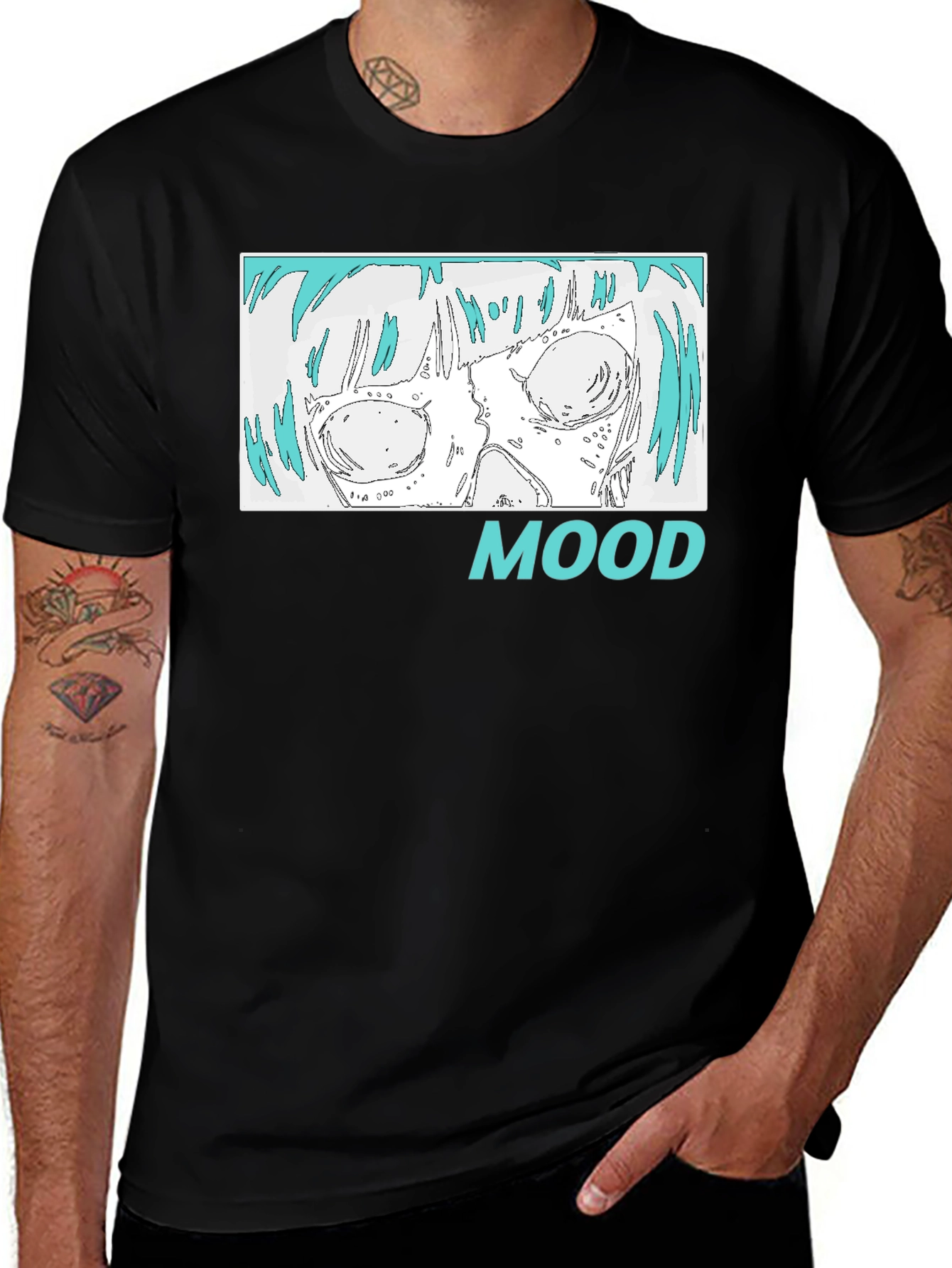 Variant 6 of Mood Graphic Tee - Black Cotton T-Shirt
