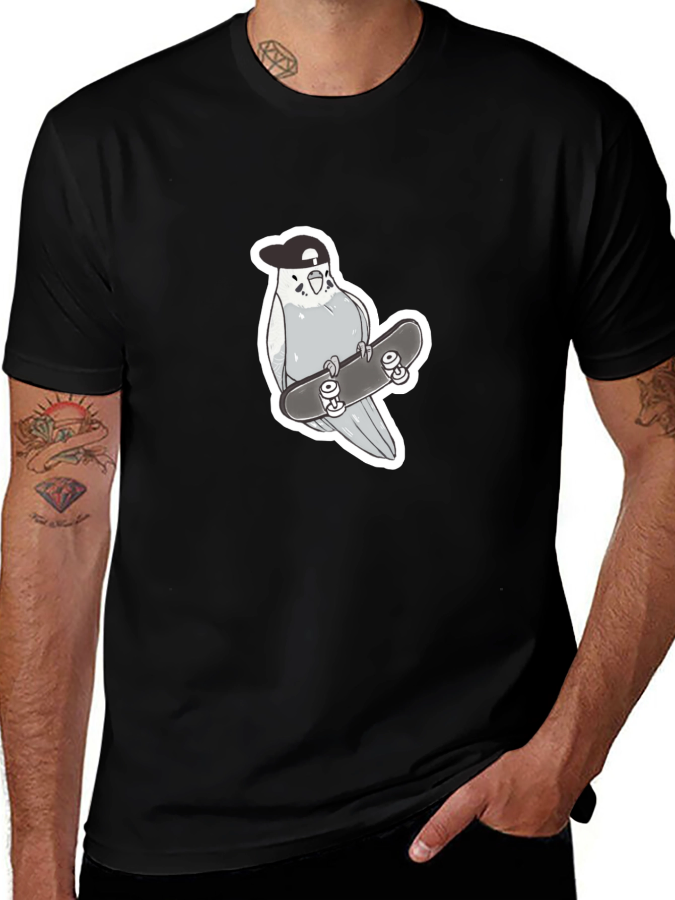 Variant 12 of Cool Bird Skateboard Graphic Tee