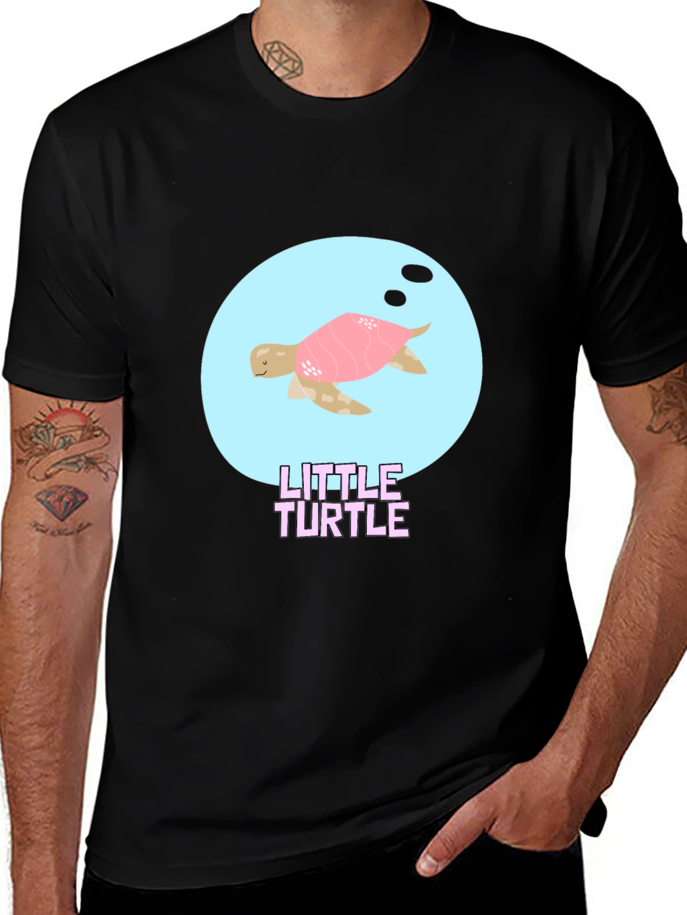 Variant 8 of Little Turtle Graphic Tee - Casual Style