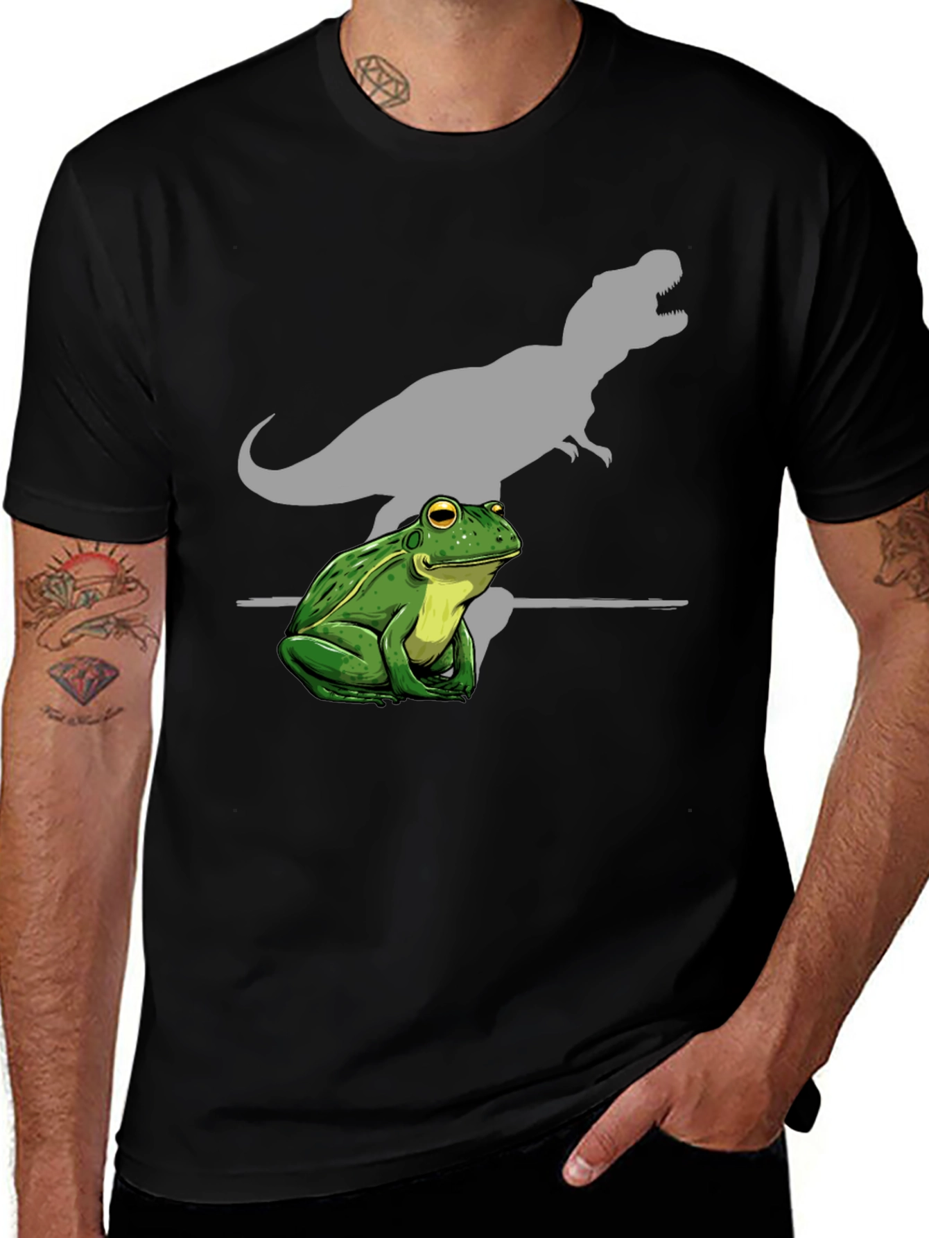 Variant 22 of Frog-Rex T-Shirt: Funny Frog Dinosaur Shadow Tee