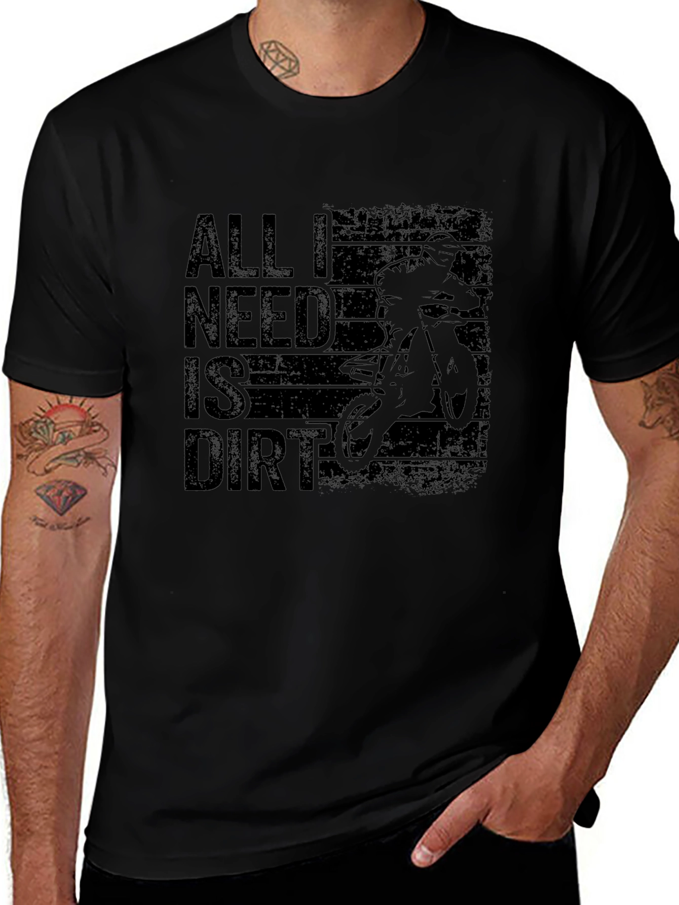 Variant 2 of All I Need Is Dirt Men's Black T-Shirt