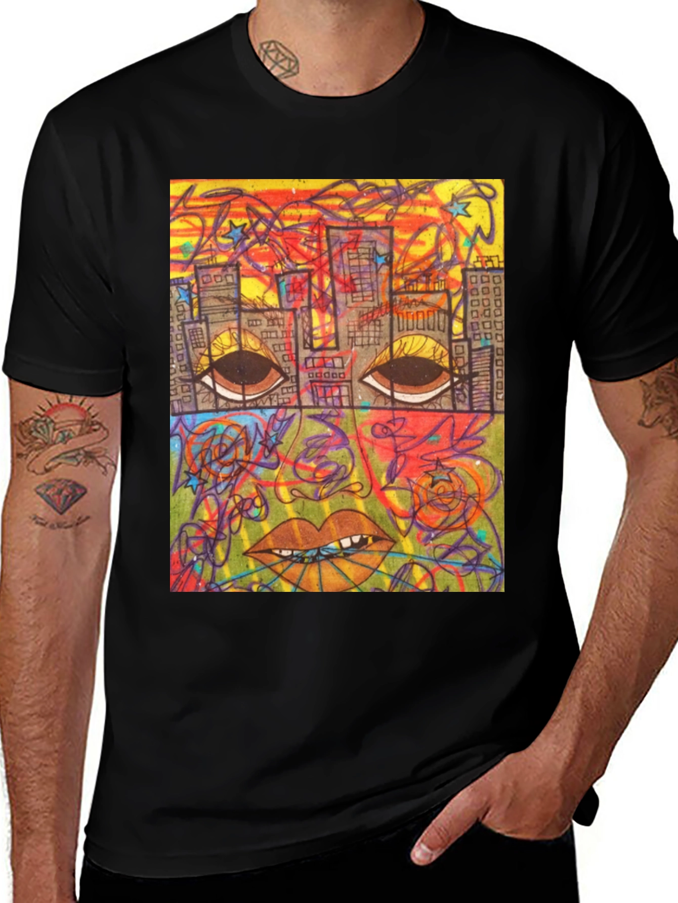 Variant 19 of Abstract Cityscape Graphic Tee
