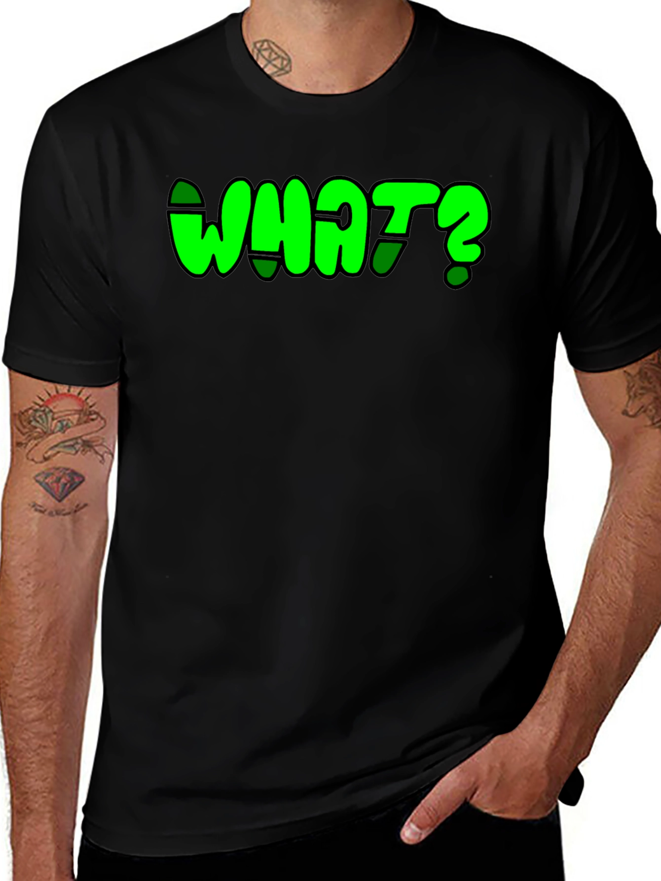 Variant 25 of WHAT? Graphic Tee - Bold Black T-Shirt with Statement Print