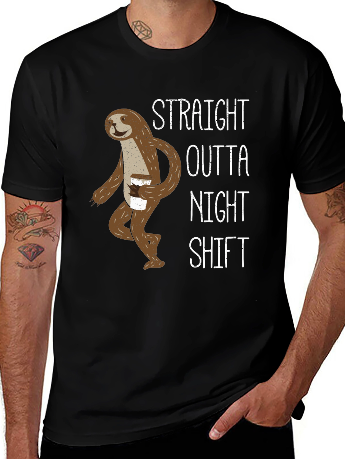Variant 6 of Straight Outta Night Shift Sloth Graphic Tee