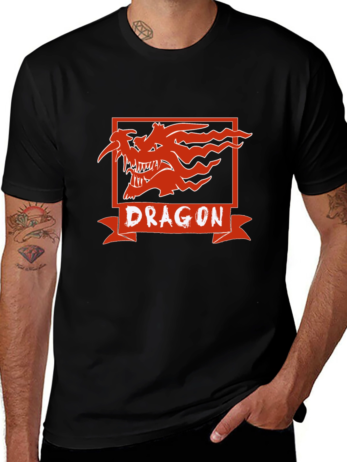 Dragon Graphic Tee - Men's Black T-Shirt