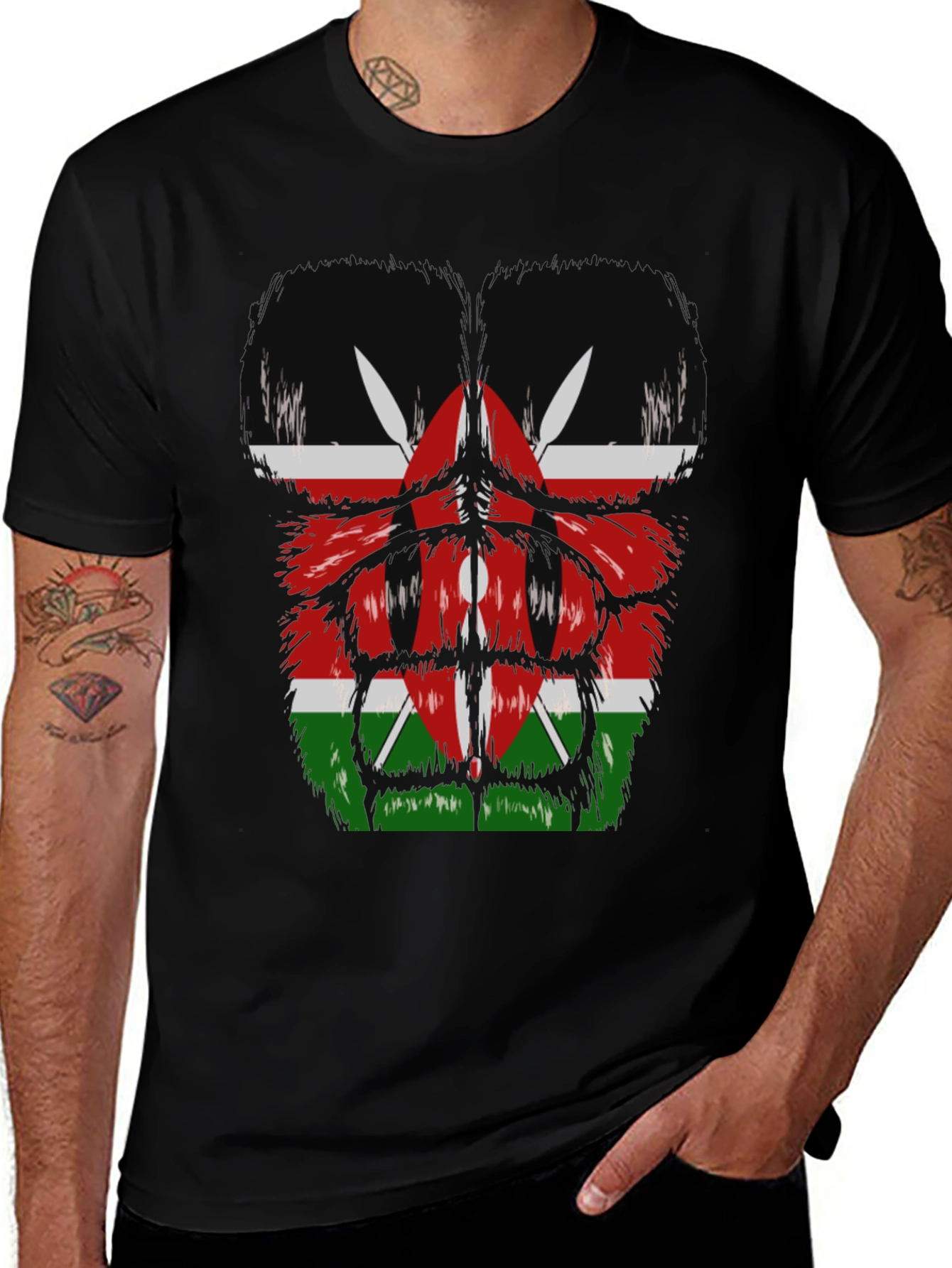 Variant 18 of Kenya Flag Bear Graphic T-Shirt