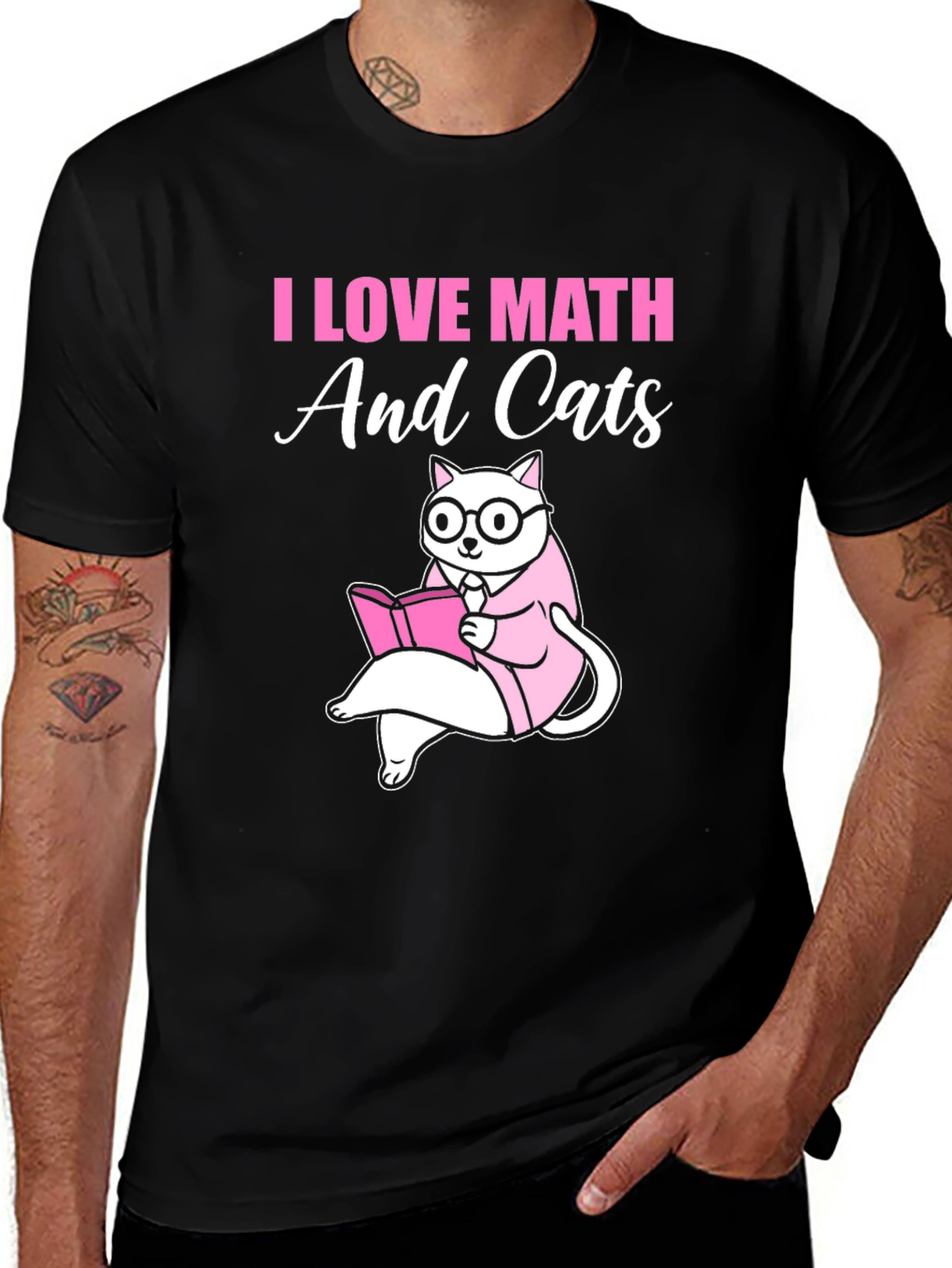 Variant 8 of I Love Math and Cats T-Shirt